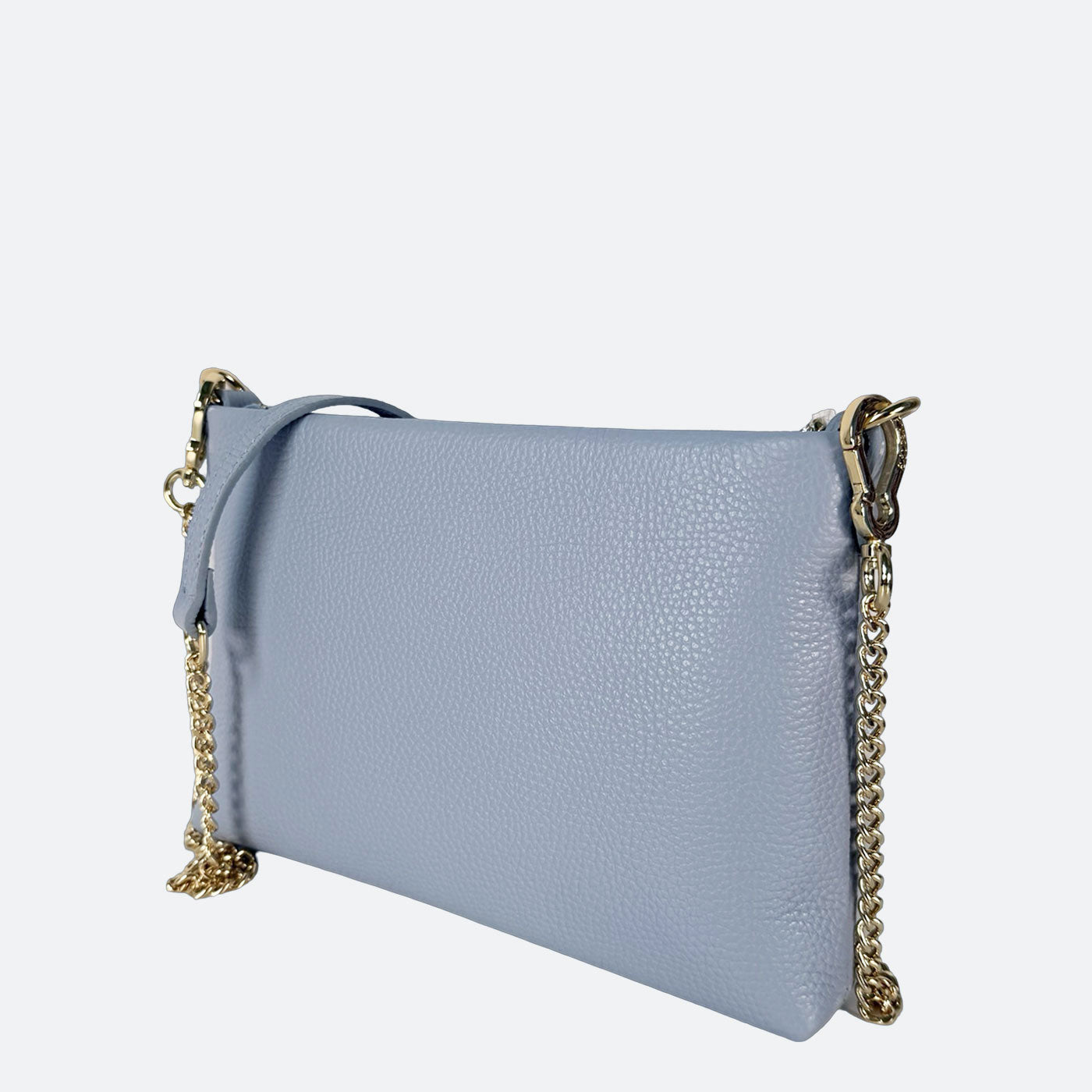Pochette Essenza Azzurro Pelle Martellata Oro
