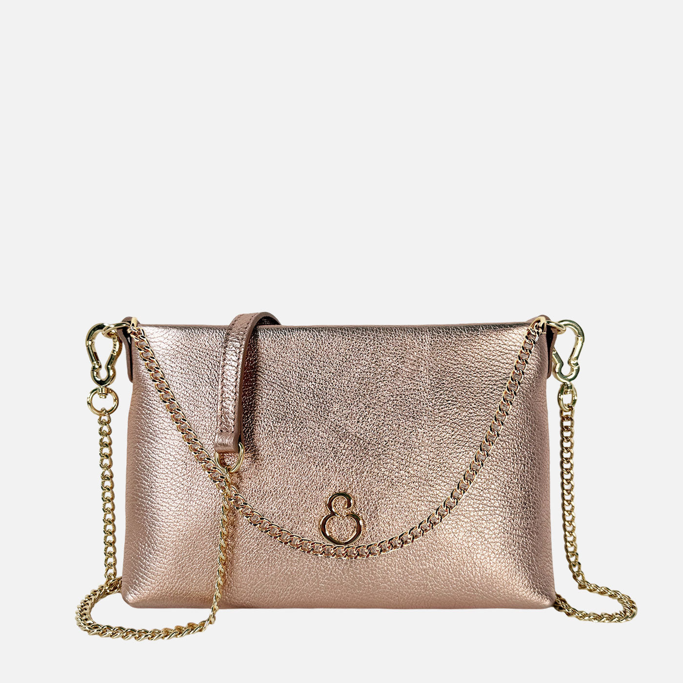 Pochette Essenza Golden Rose Pelle Martellata Oro