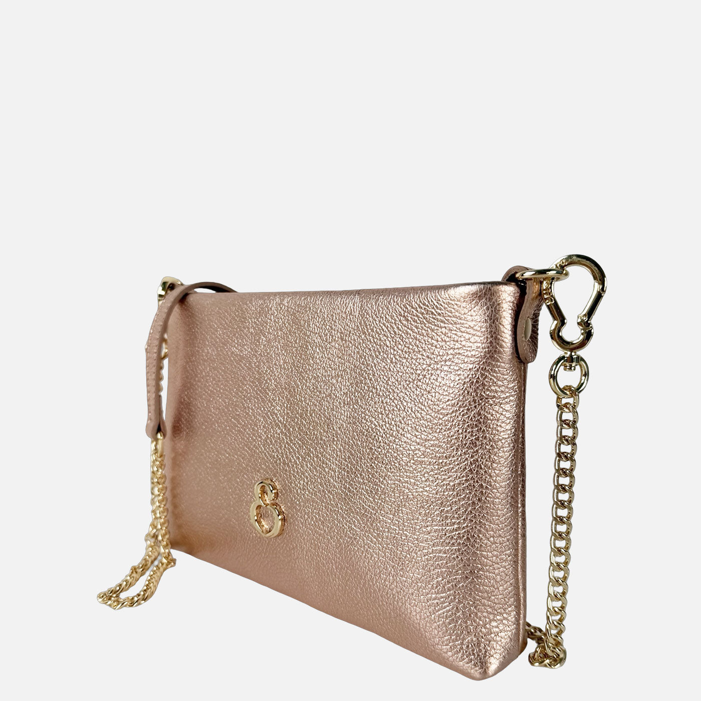 Pochette Essenza Golden Rose Pelle Martellata Oro