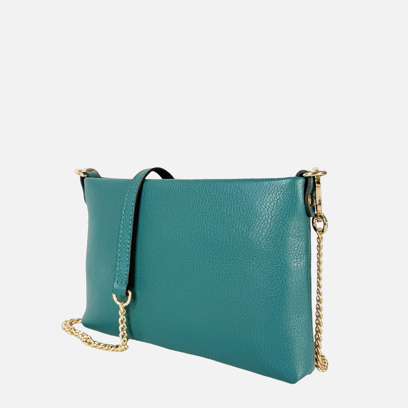 Pochette Essenza Pavone Pelle Martellata Oro