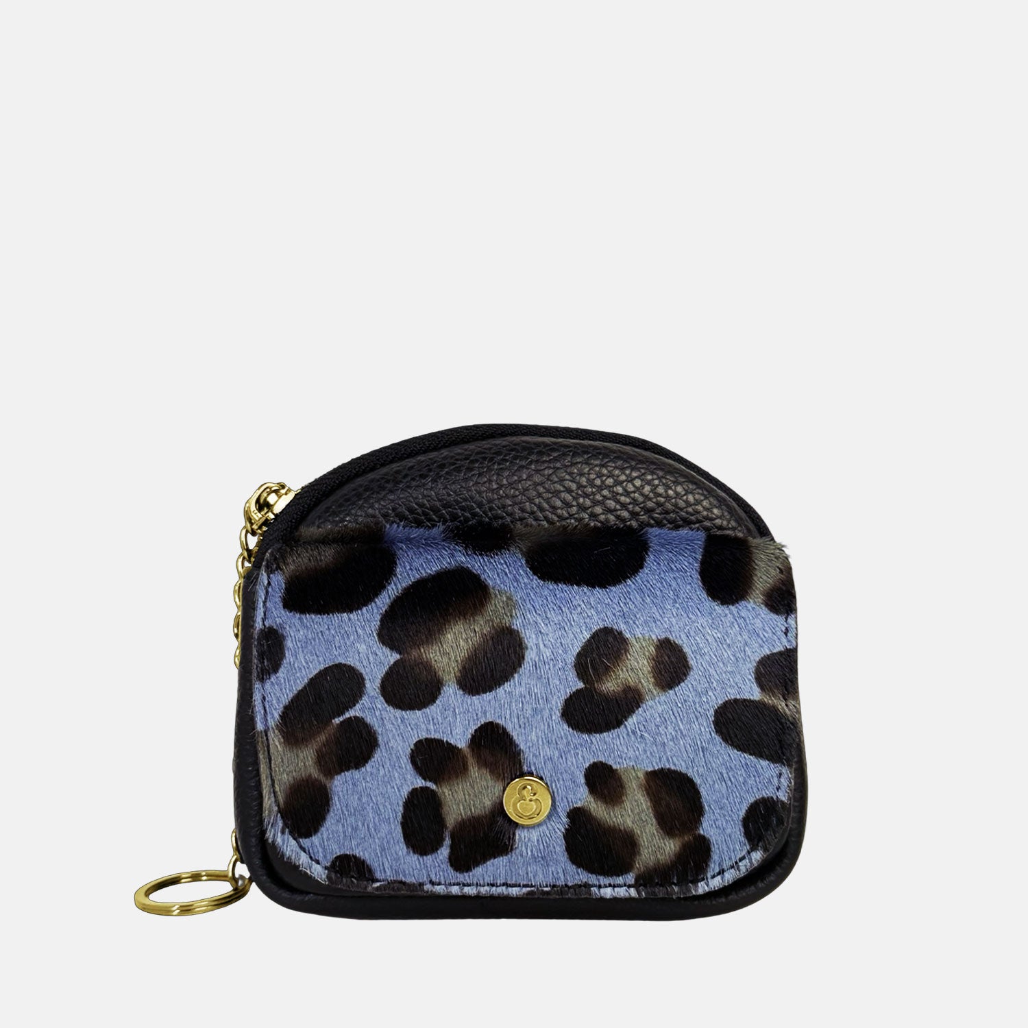 Porta chiavi Pocket Nero Cavallino Blu Oro