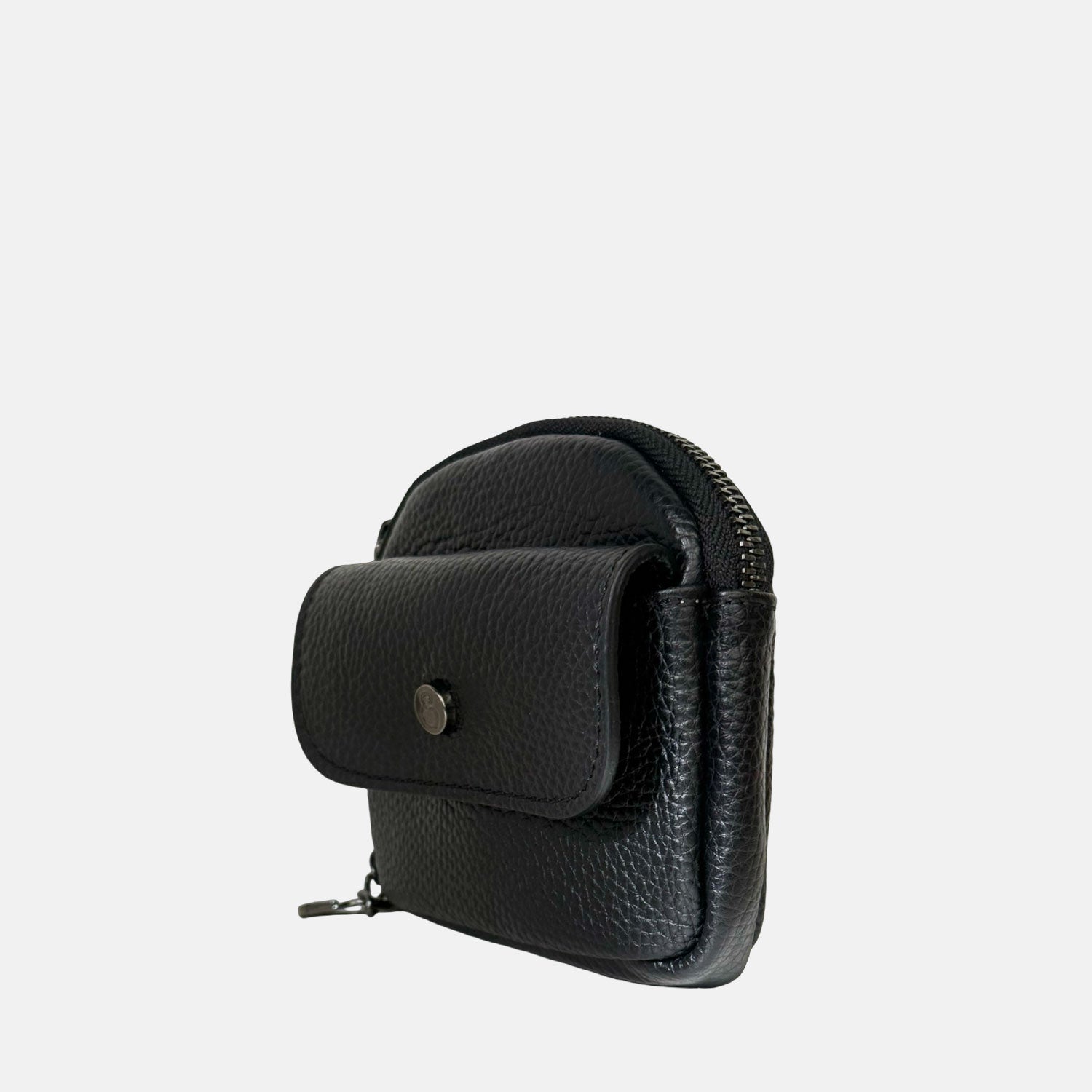 Porta chiavi Pocket Nero Pelle Martellata Dark