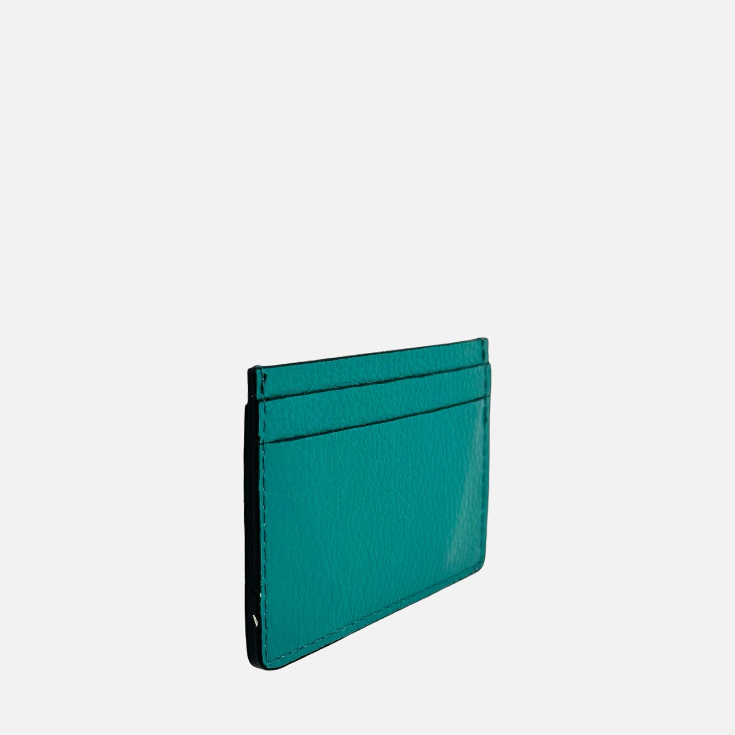 Peacock Card Holder Hammered Leather Gold