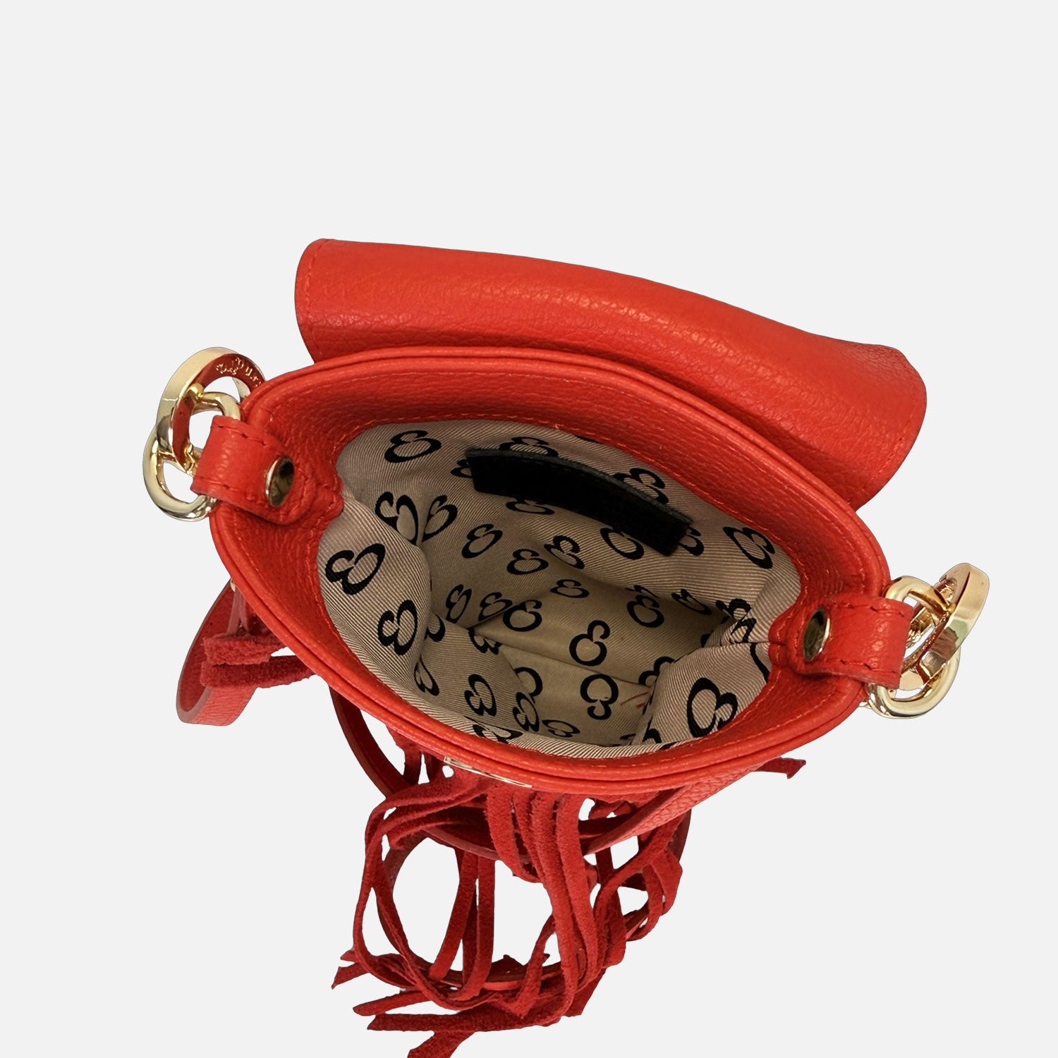 Porta Cellulare Pelle Martellata e Camoscio Rosso Oro