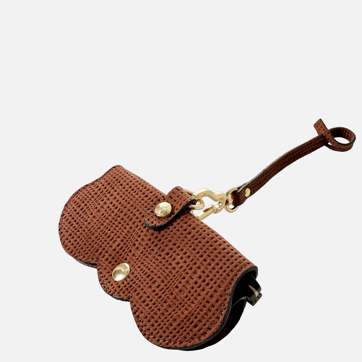 Porta Occhiali Cacao Texture Intrecciata Oro
