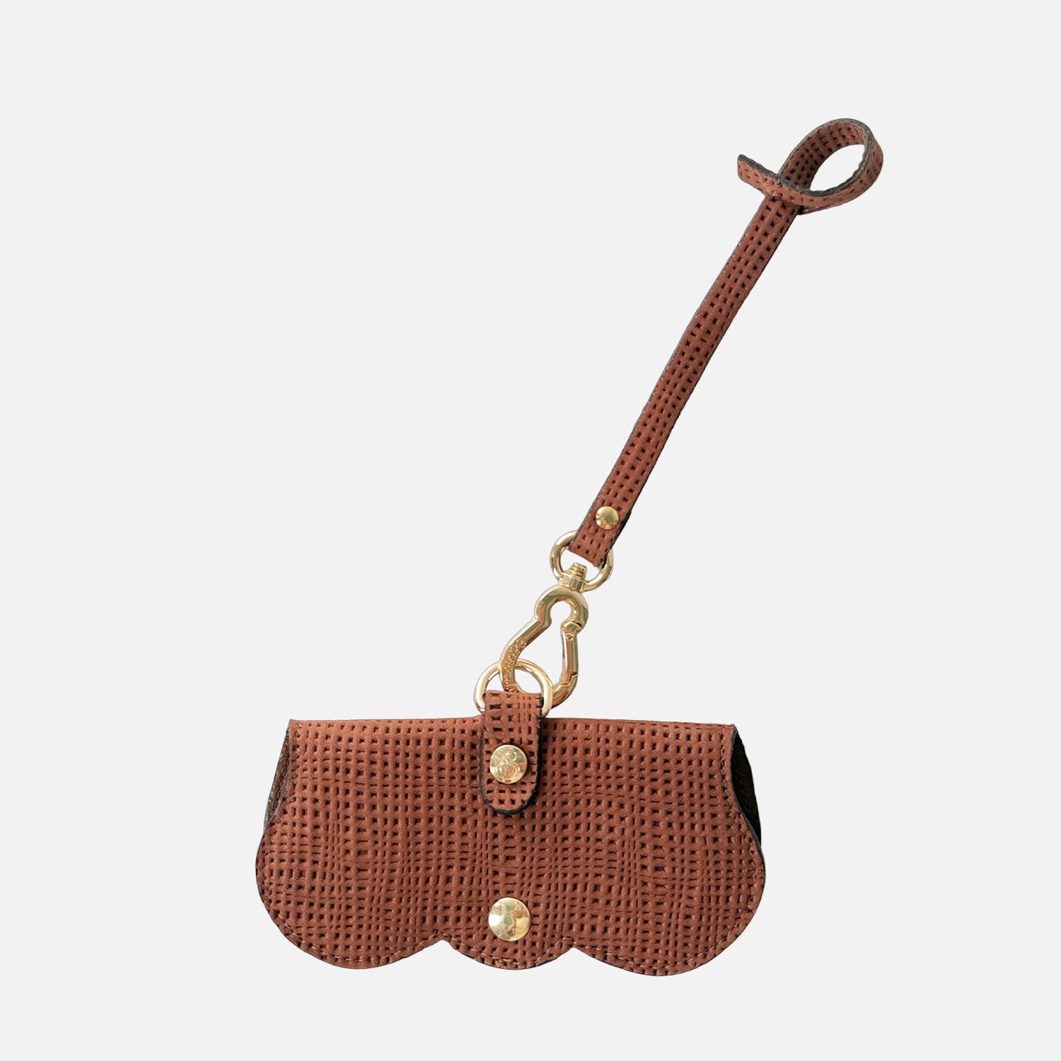 Porta Occhiali Cacao Texture Intrecciata Oro