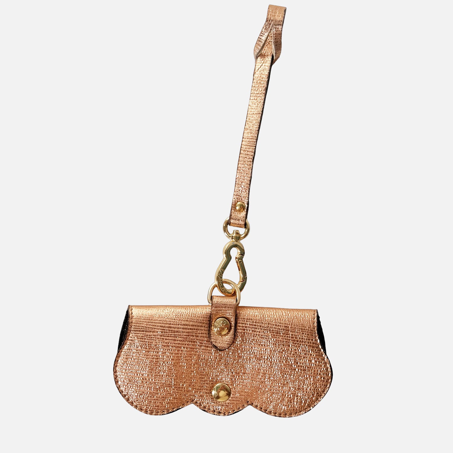 Porta Occhiali Oro Rosa Pelle Laminata Oro