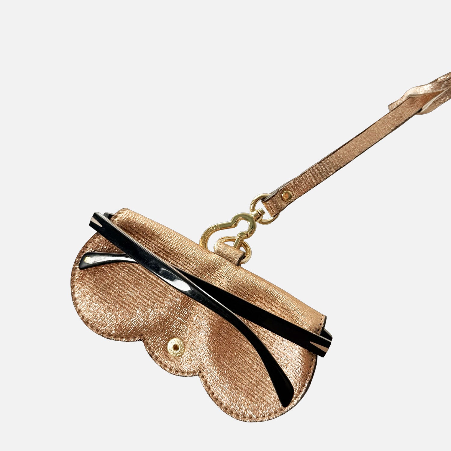 Porta Occhiali Oro Rosa Pelle Laminata Oro