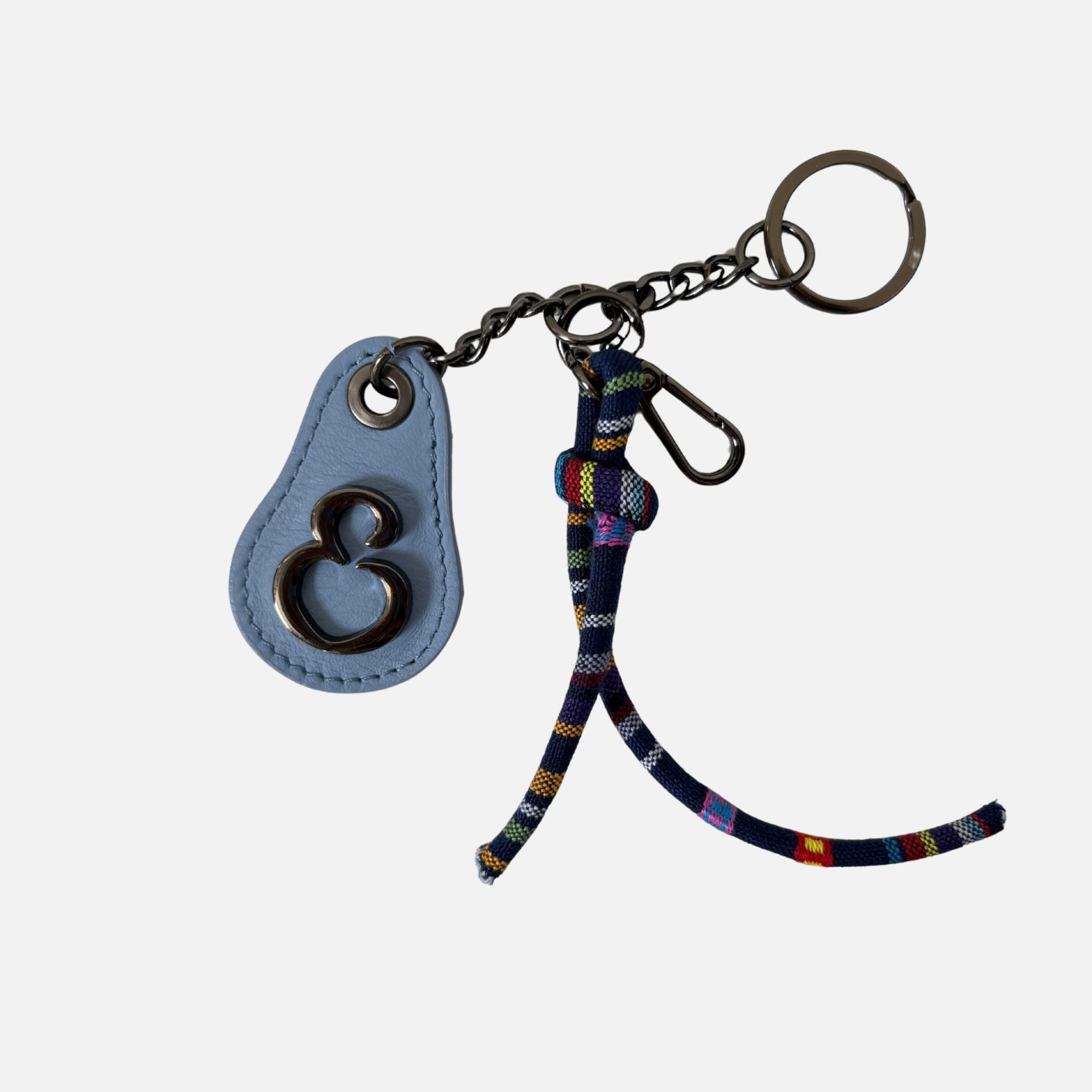 Porta chiavi Goccia con corda Baby Blu Pelle Liscia Dark SPEDIZIONE DAL 07/07