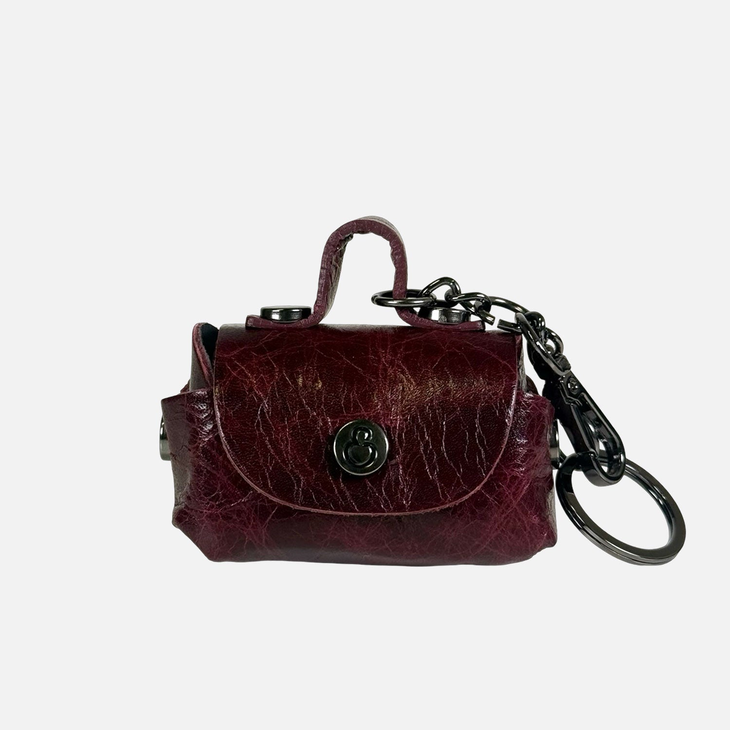 Cobee Portamonete In Pelle PU Vintage Con Chiusura Elefante – Rosso – Piccolo Portafoglio Minimal Da Donna