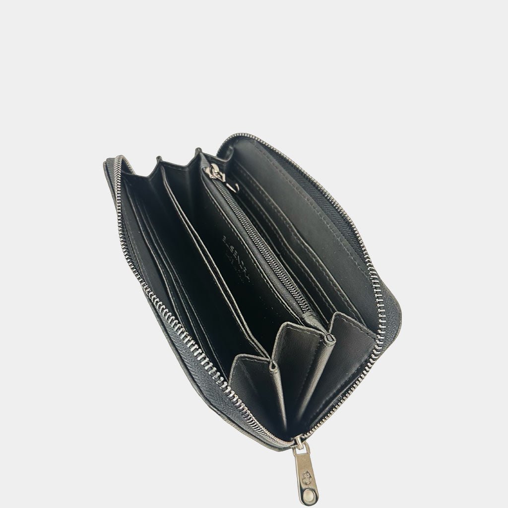 Portafoglio Raya Nero Pelle Martellata Dark - Elisendra®