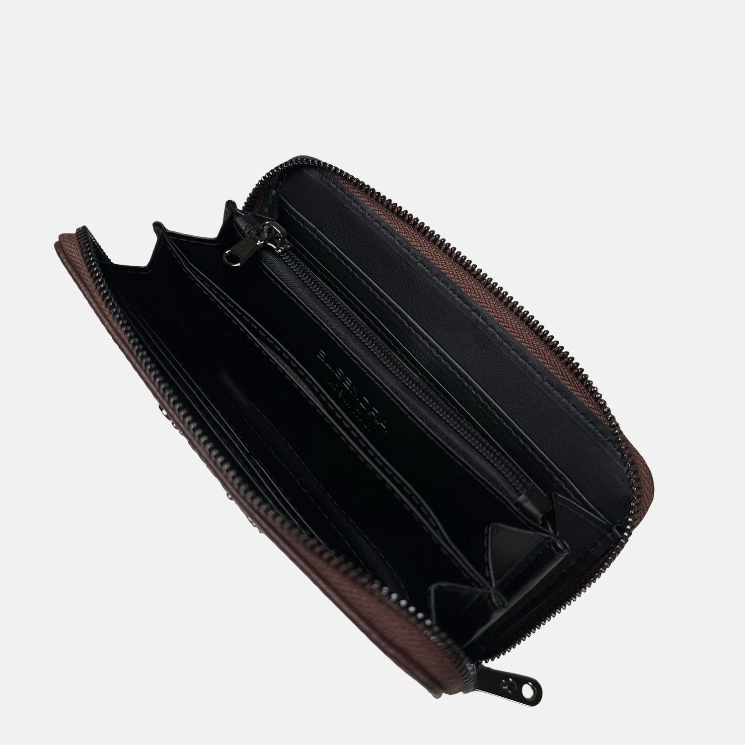 Portafoglio Raya Cioccolato Pelle Martellata Dark