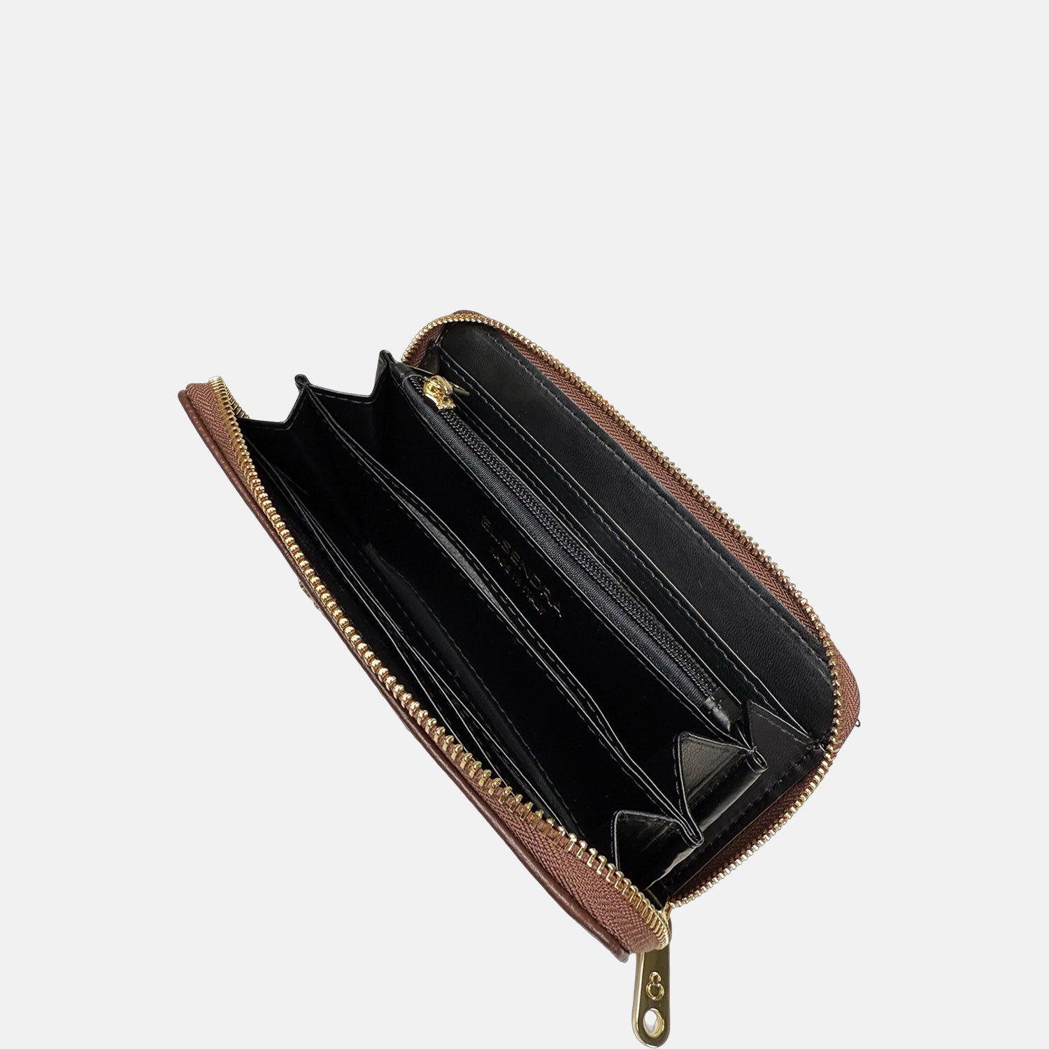 Portafoglio Raya Cioccolato Pelle Martellata Oro