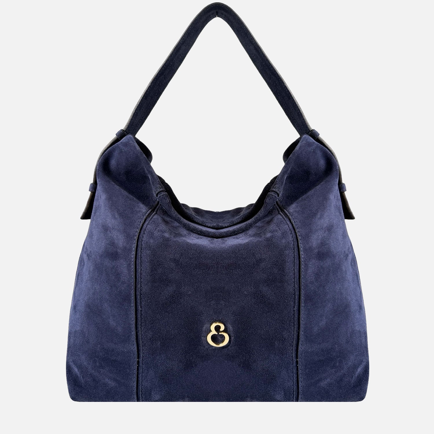 Borsa a spalla Olympia Blu Profondo Camoscio Oro