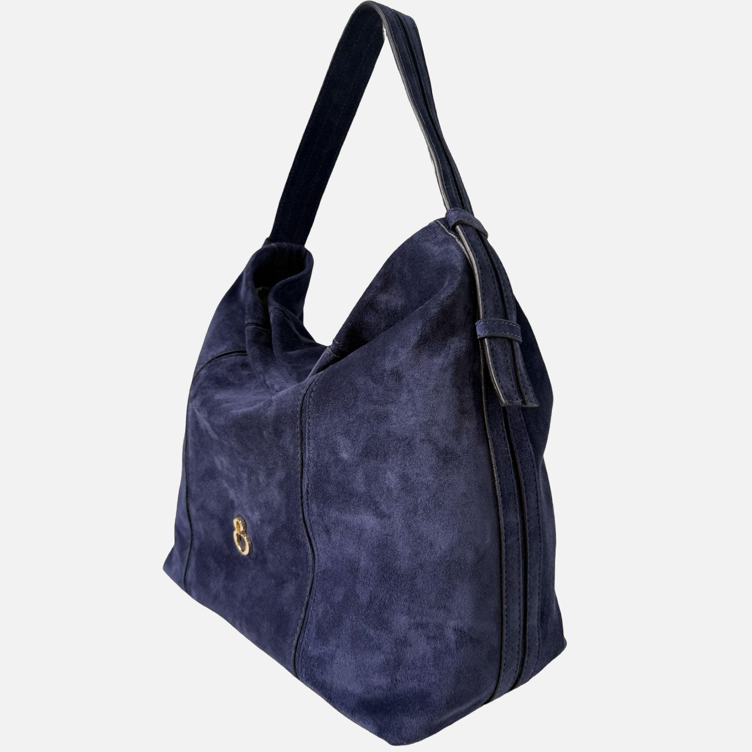 Borsa a spalla Olympia Blu Profondo Camoscio Oro