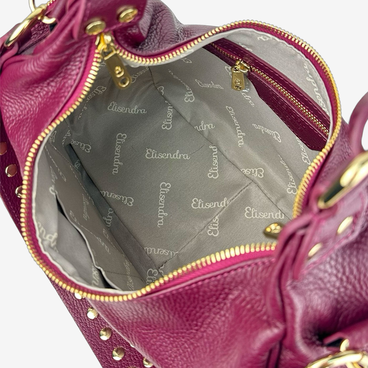 Borsa a spalla Saray Mia Vinaccia Pelle Martellata Oro