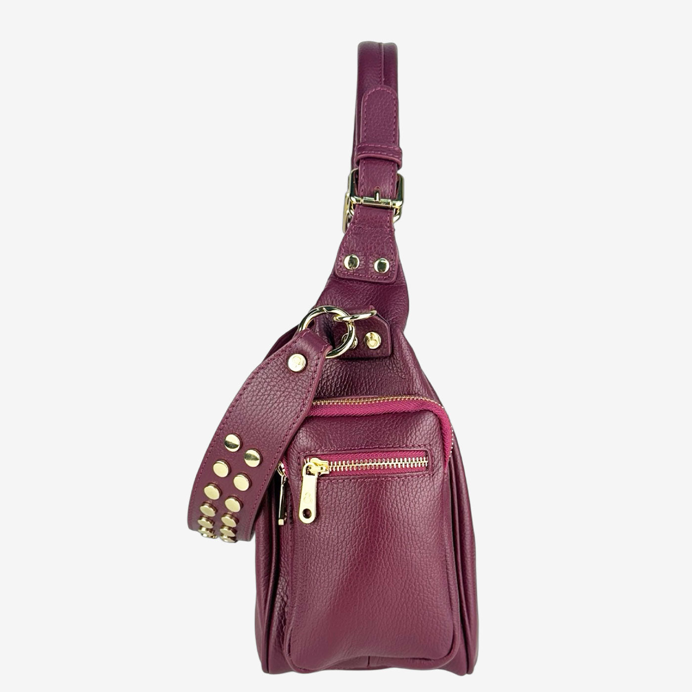 Borsa a spalla Saray Mia Vinaccia Pelle Martellata Oro