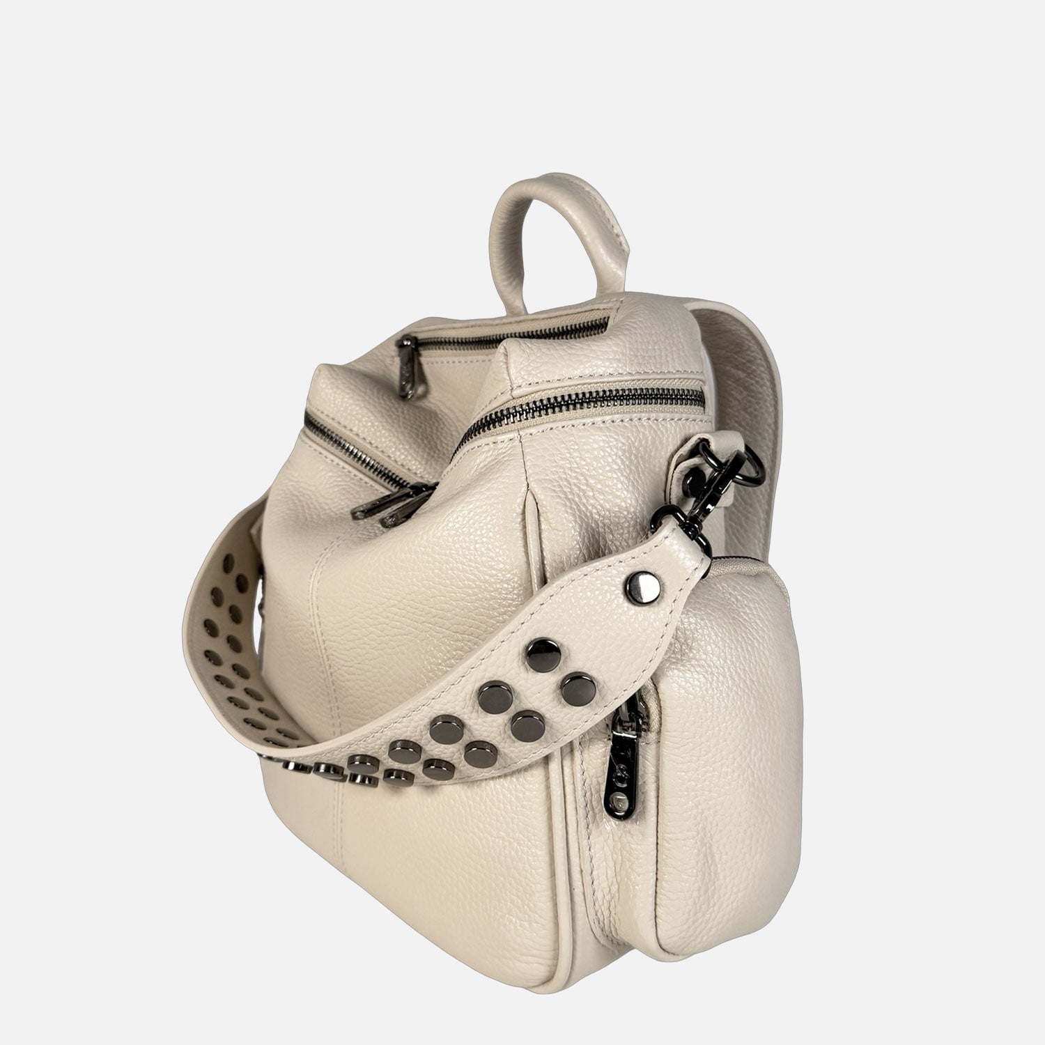 Zaino Saray Midi Burro Pelle Martellata Dark