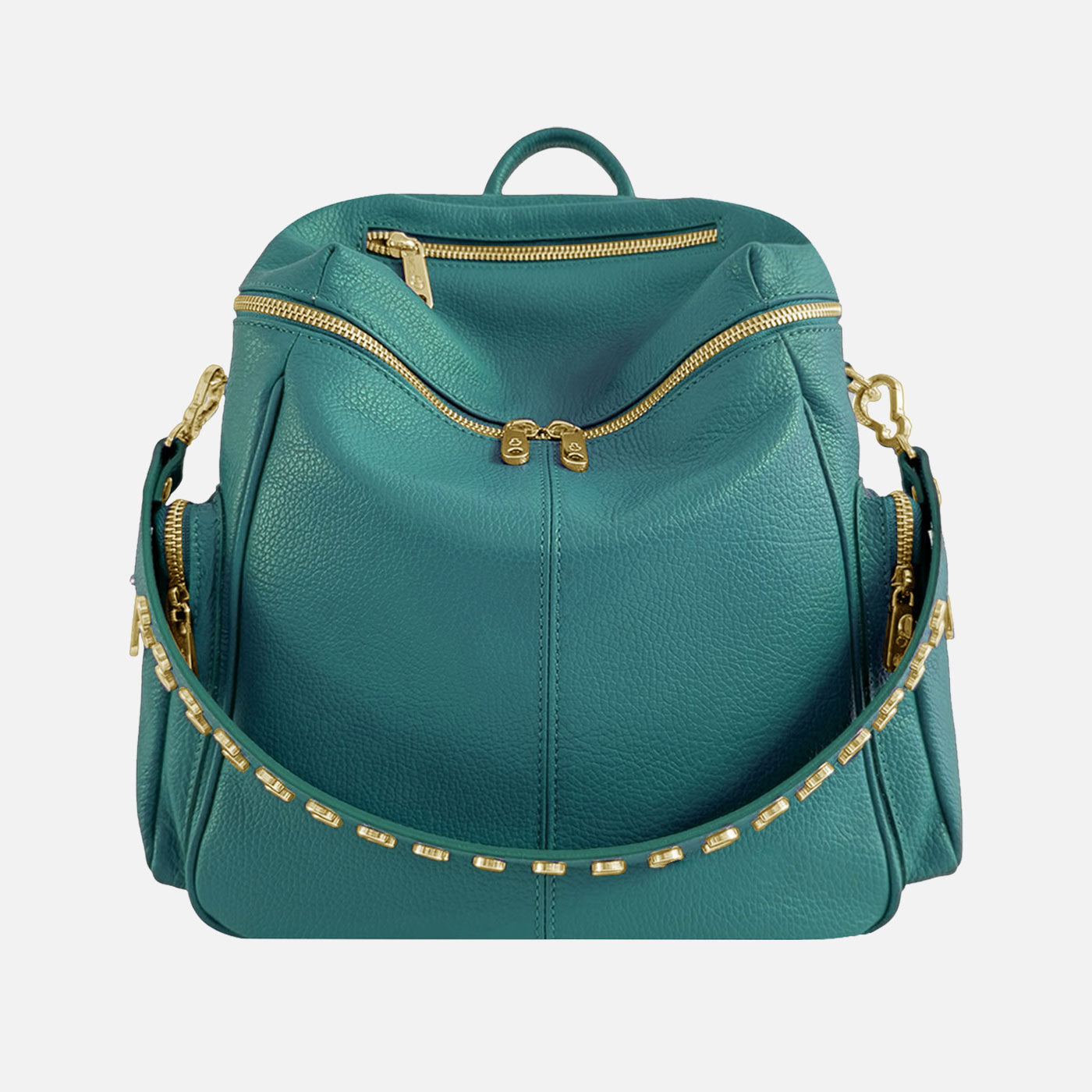 Zaino Saray Pavone Pelle Martellata Oro