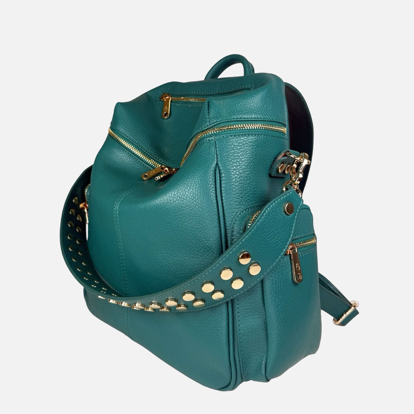 Zaino Saray Pavone Pelle Martellata Oro - Elisendra®