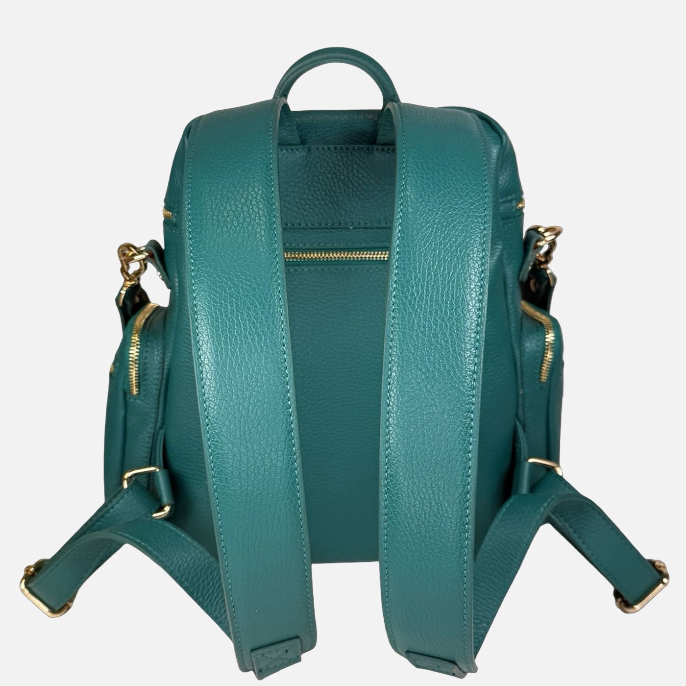 Zaino Saray Pavone Pelle Martellata Oro - Elisendra®