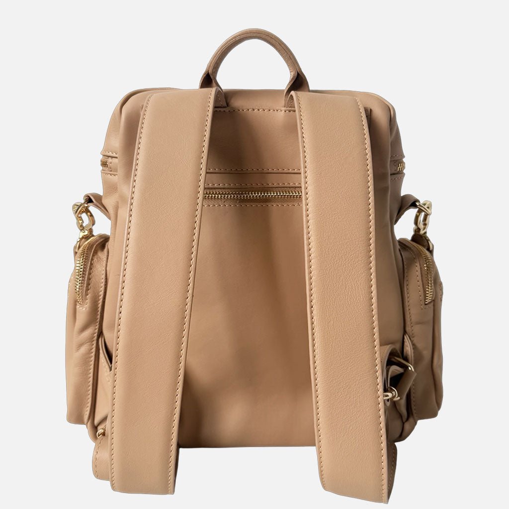 Zaino Saray Frange Savana Pelle Liscia Vitello Oro - Elisendra®