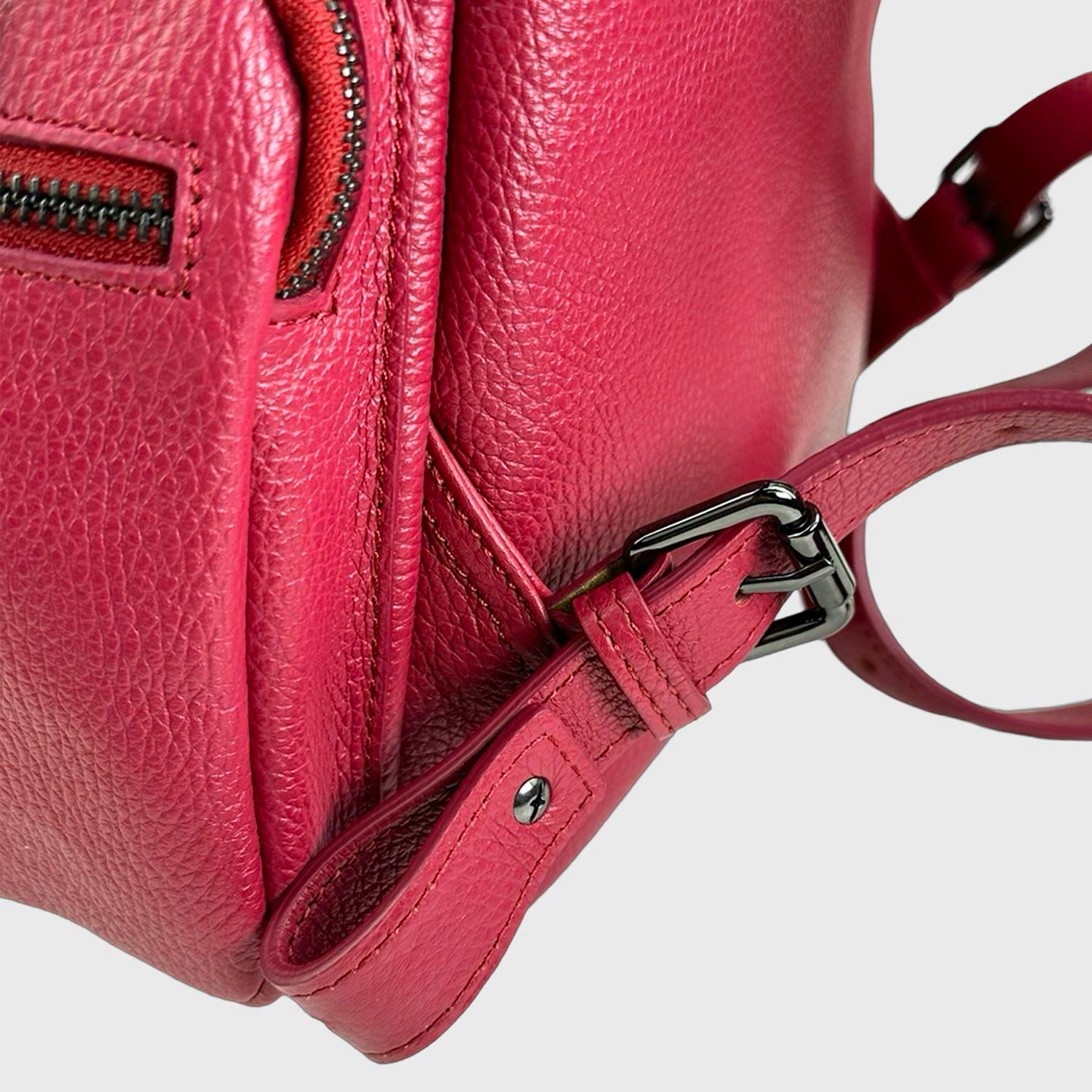 Saray Cherry Hammered Lettering Backpack