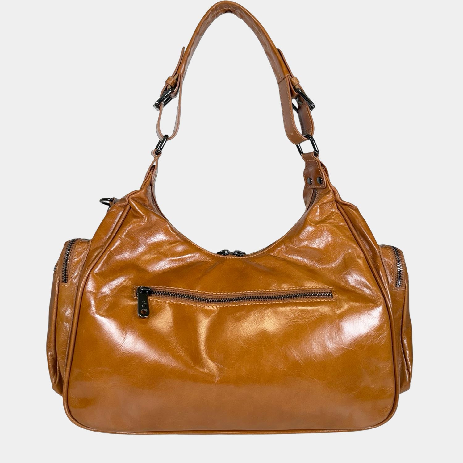 Borsa a spalla Saray Mia Miele Pelle Liscia Dark