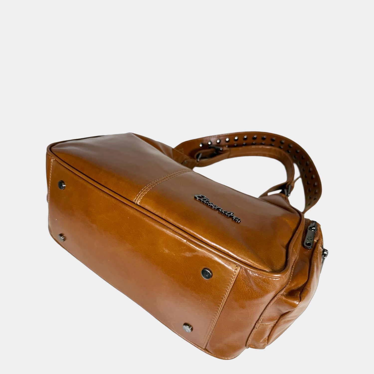 Borsa a spalla Saray Mia Miele Pelle Liscia Dark
