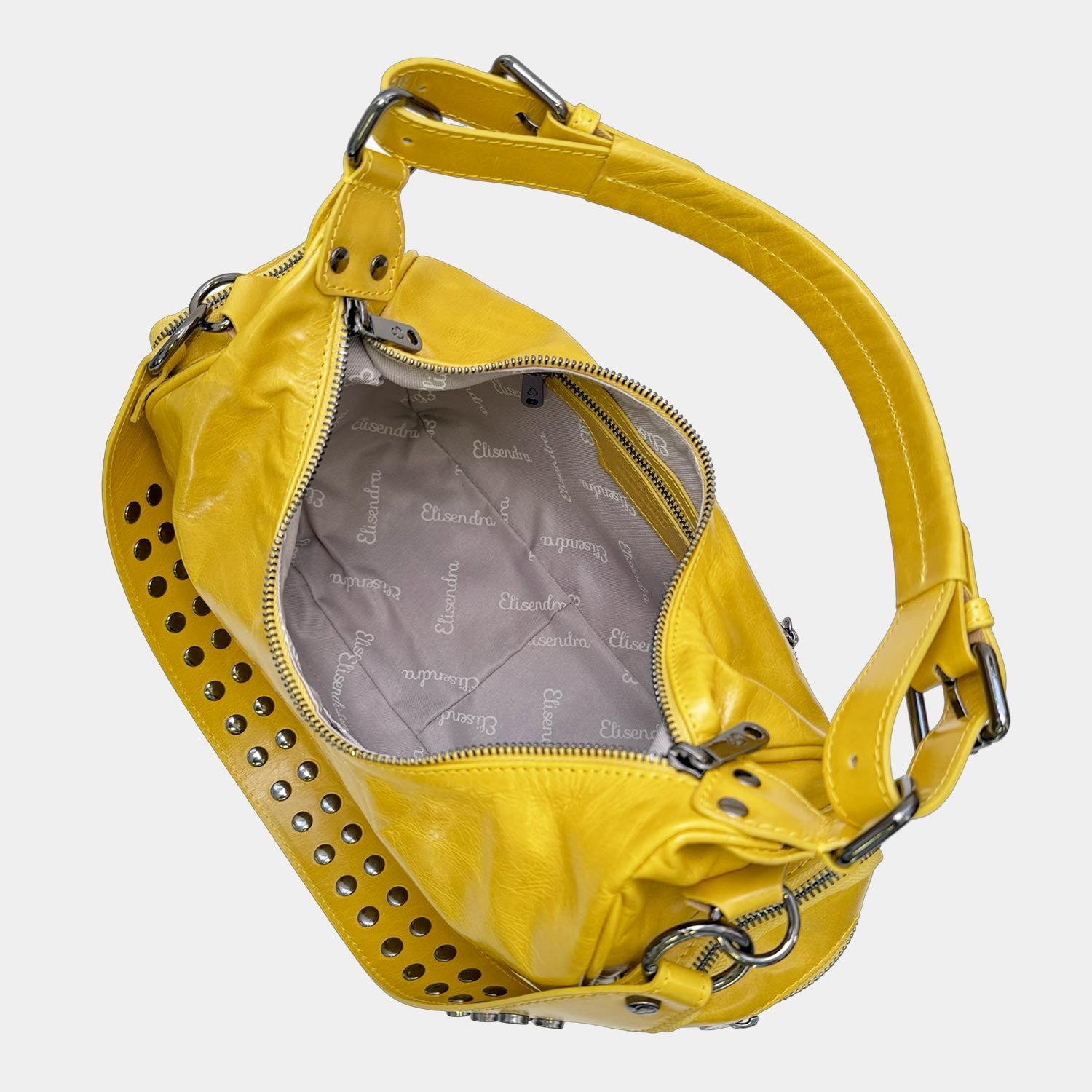 Borsa a spalla Saray Mia Senape Pelle Liscia Dark