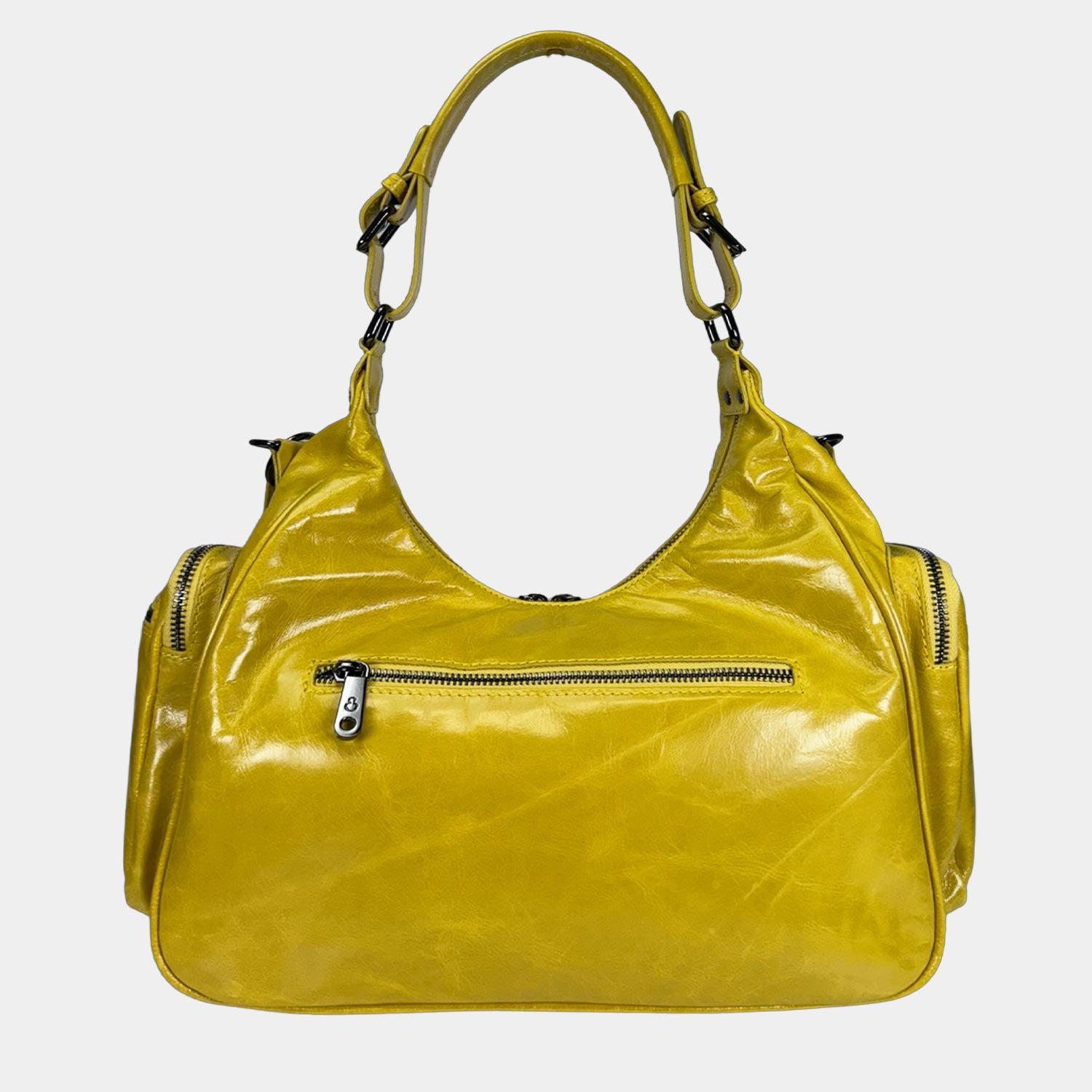 Borsa a spalla Saray Mia Senape Pelle Liscia Dark