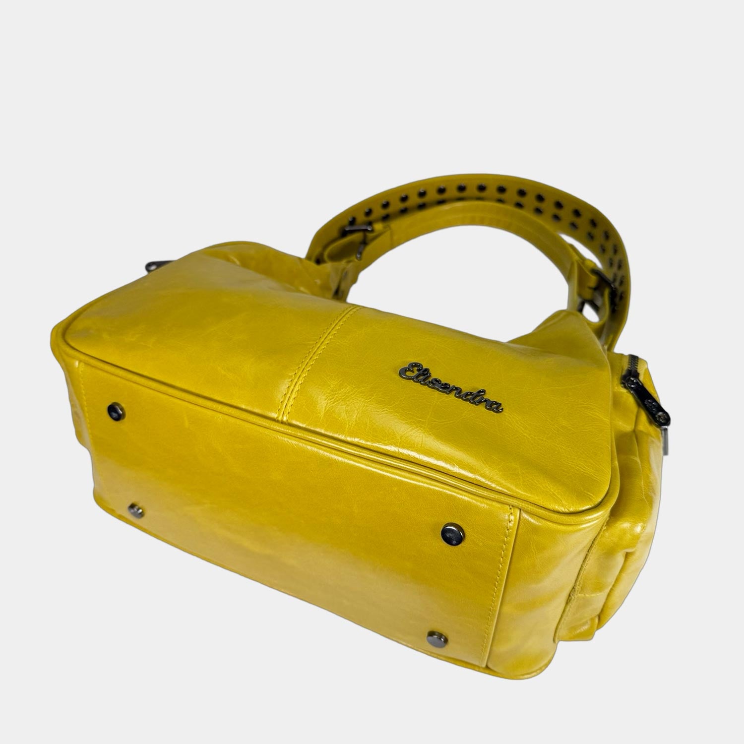 Borsa a spalla Saray Mia Senape Pelle Liscia Dark