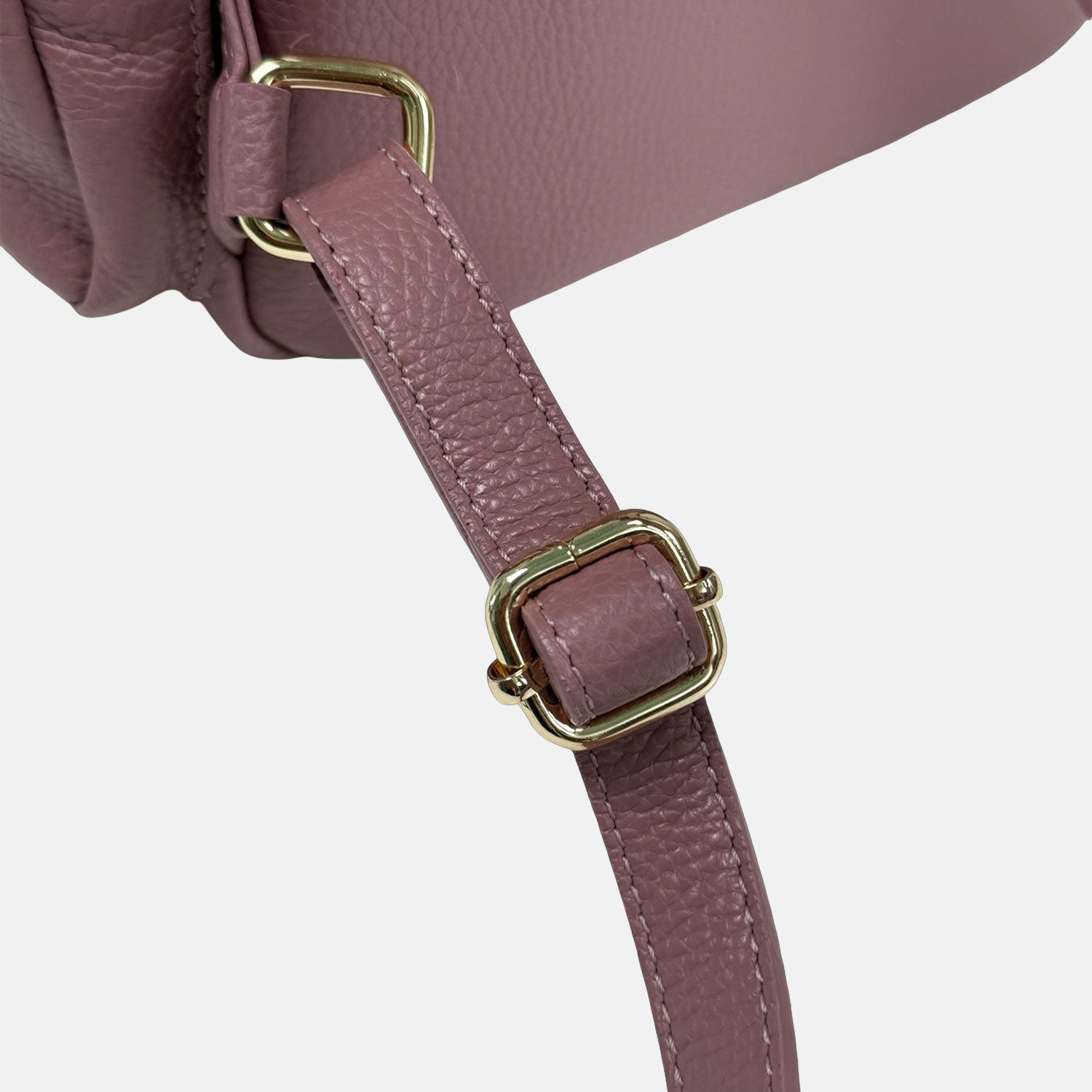 Zaino Saray Midi Malva Pelle Martellata Oro