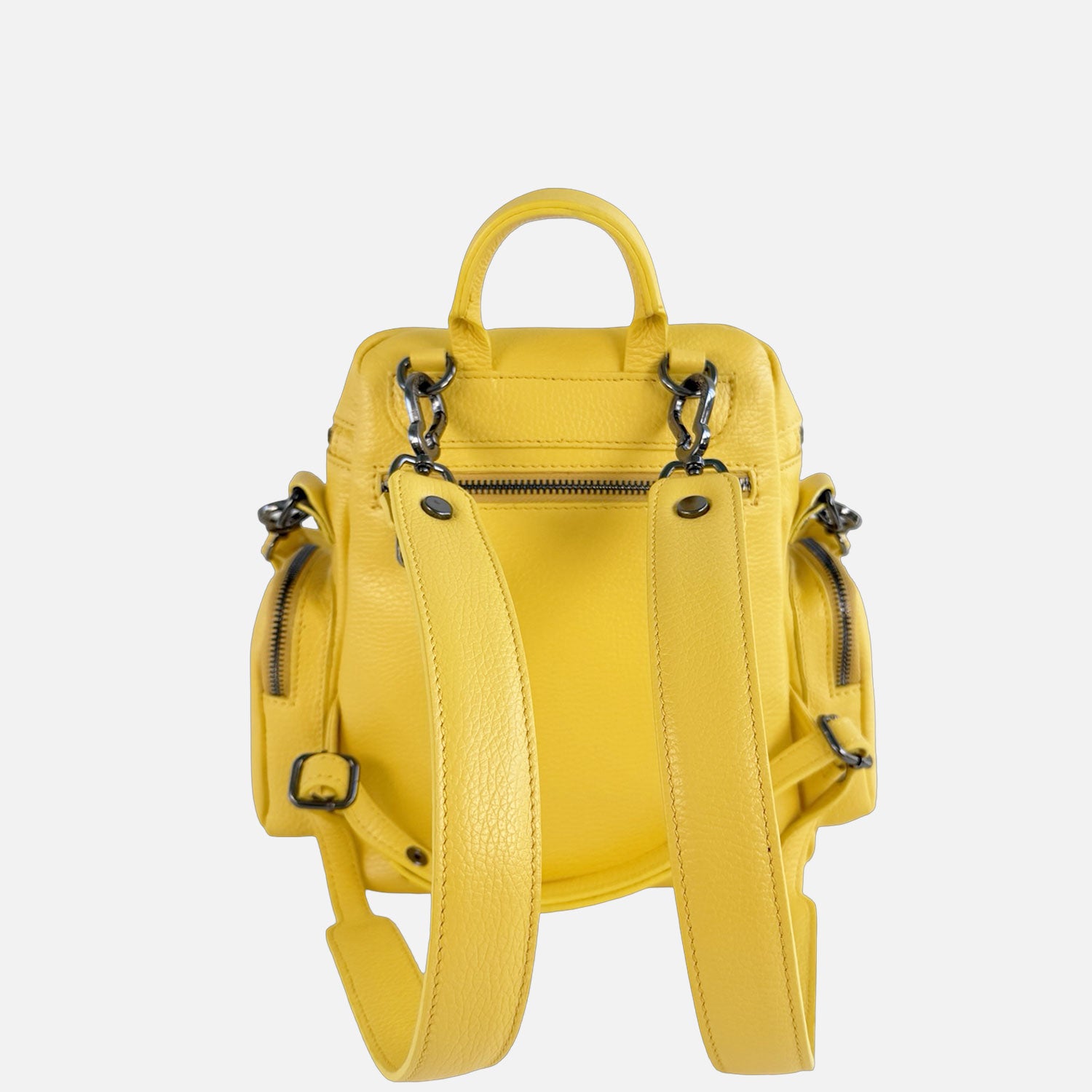 Zaino Saray Midi Limone Pelle Martellata Dark