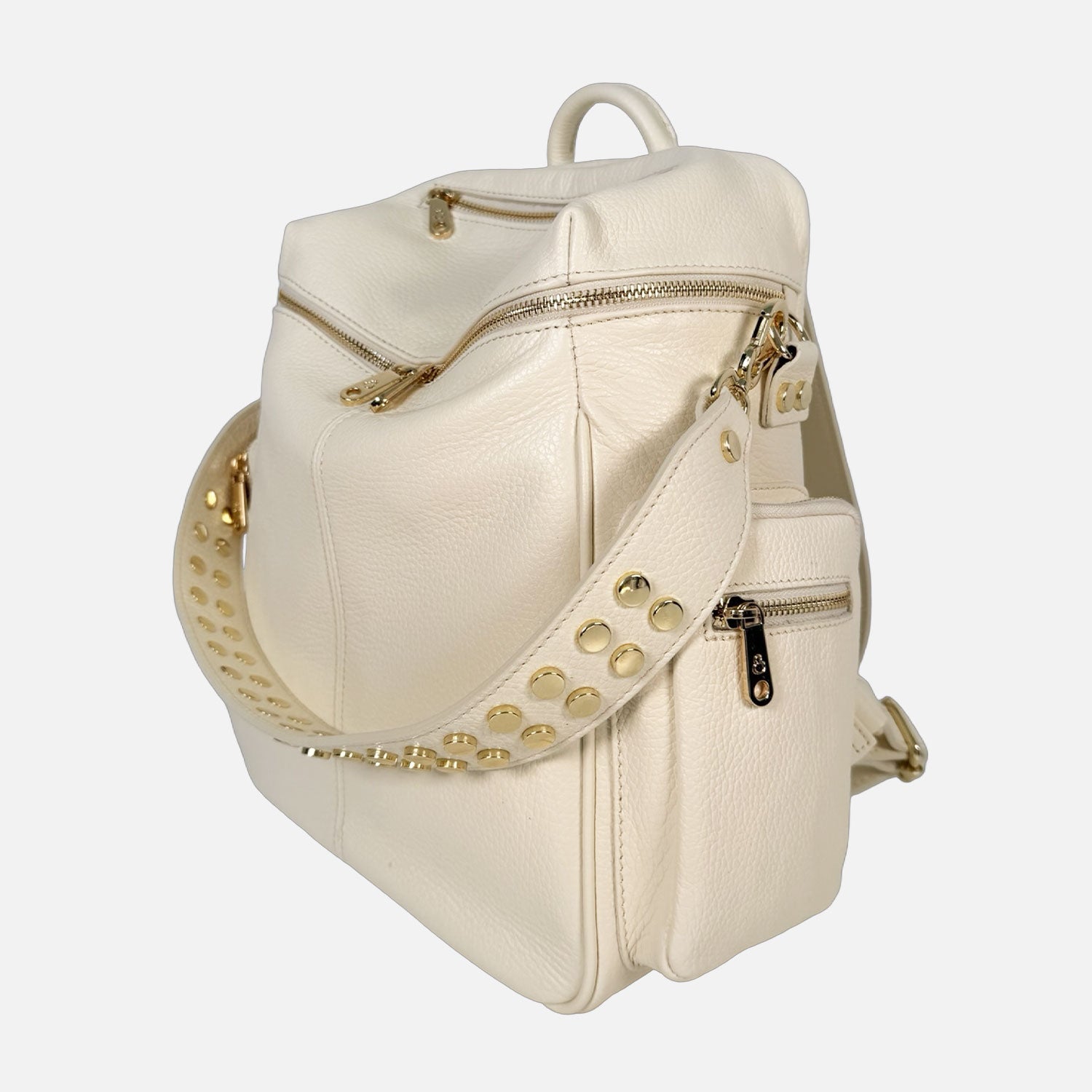 Zaino Saray Pelle Martellata Milk Oro