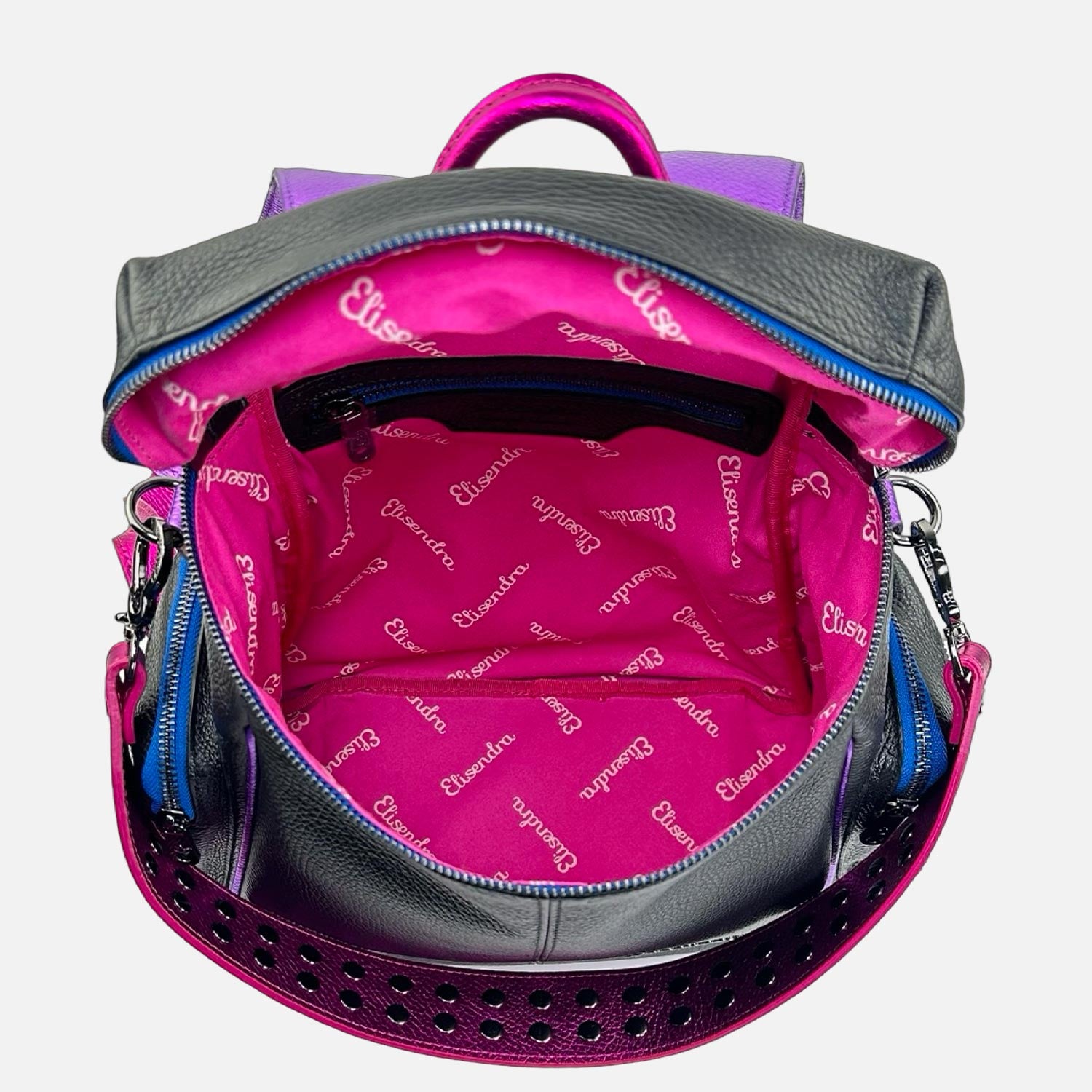 Zaino Saray Nero Multicolor Fucsia