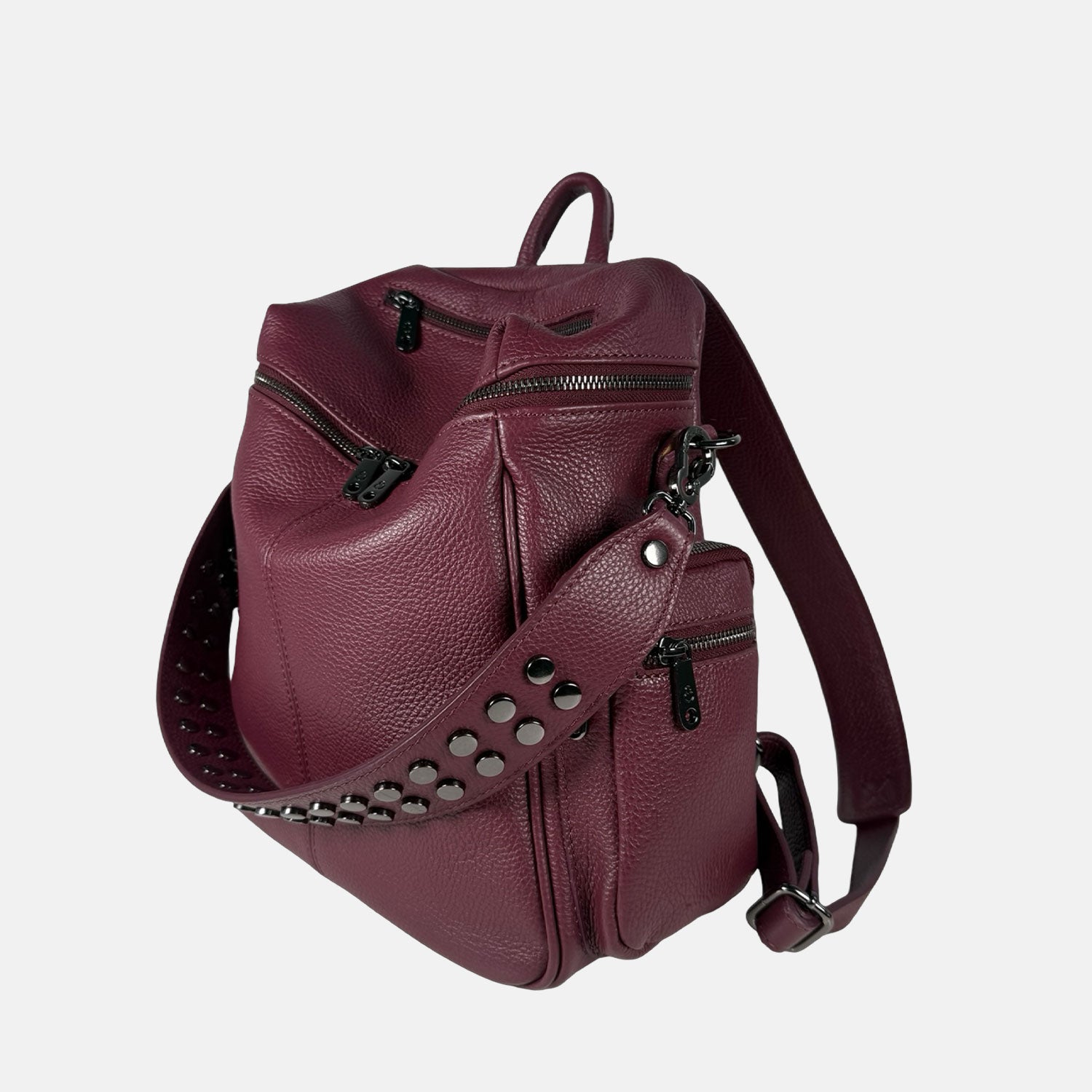 Zaino Saray Vinaccia Pelle Martellata Dark