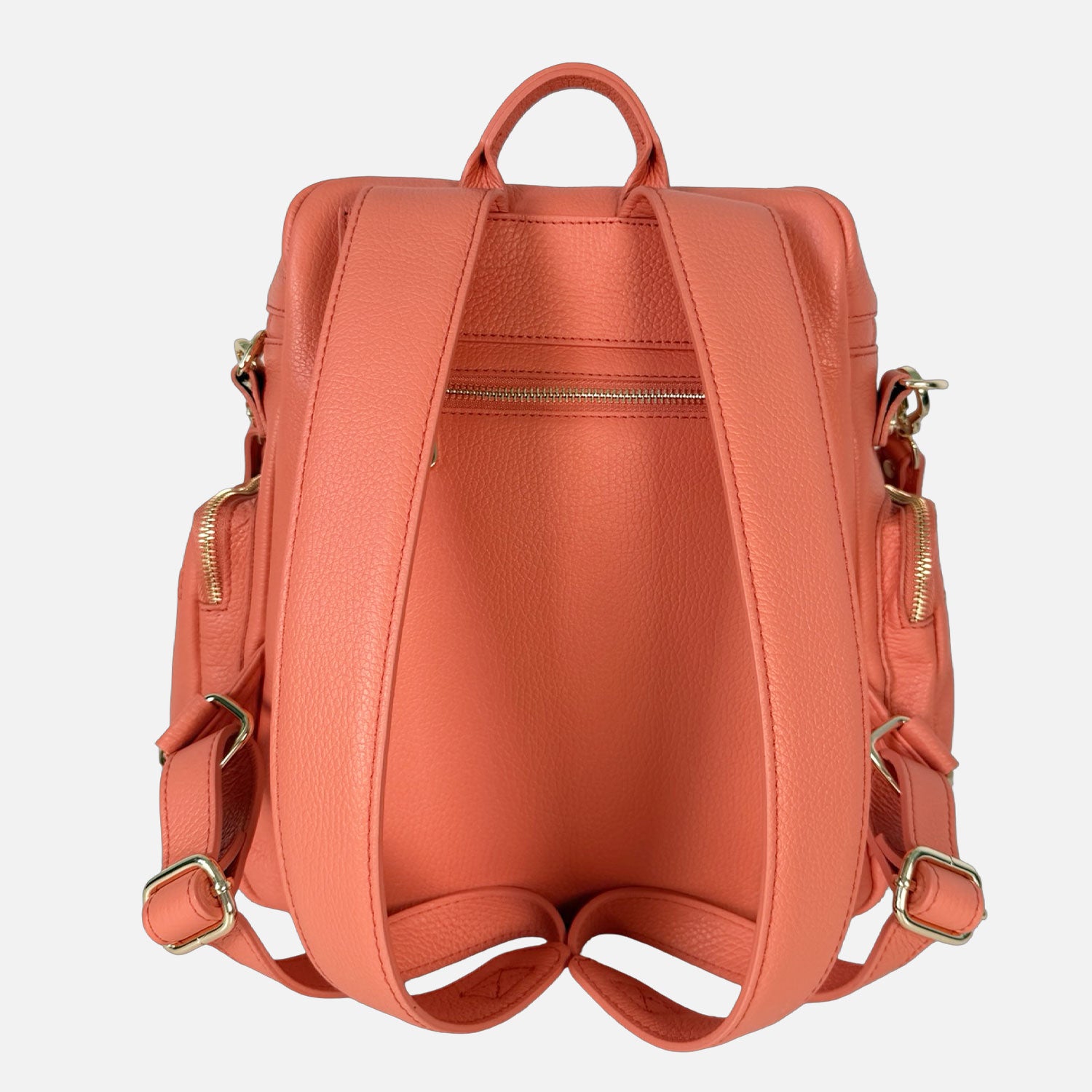 Zaino Saray Pelle Martellata Rosa Pesca Oro