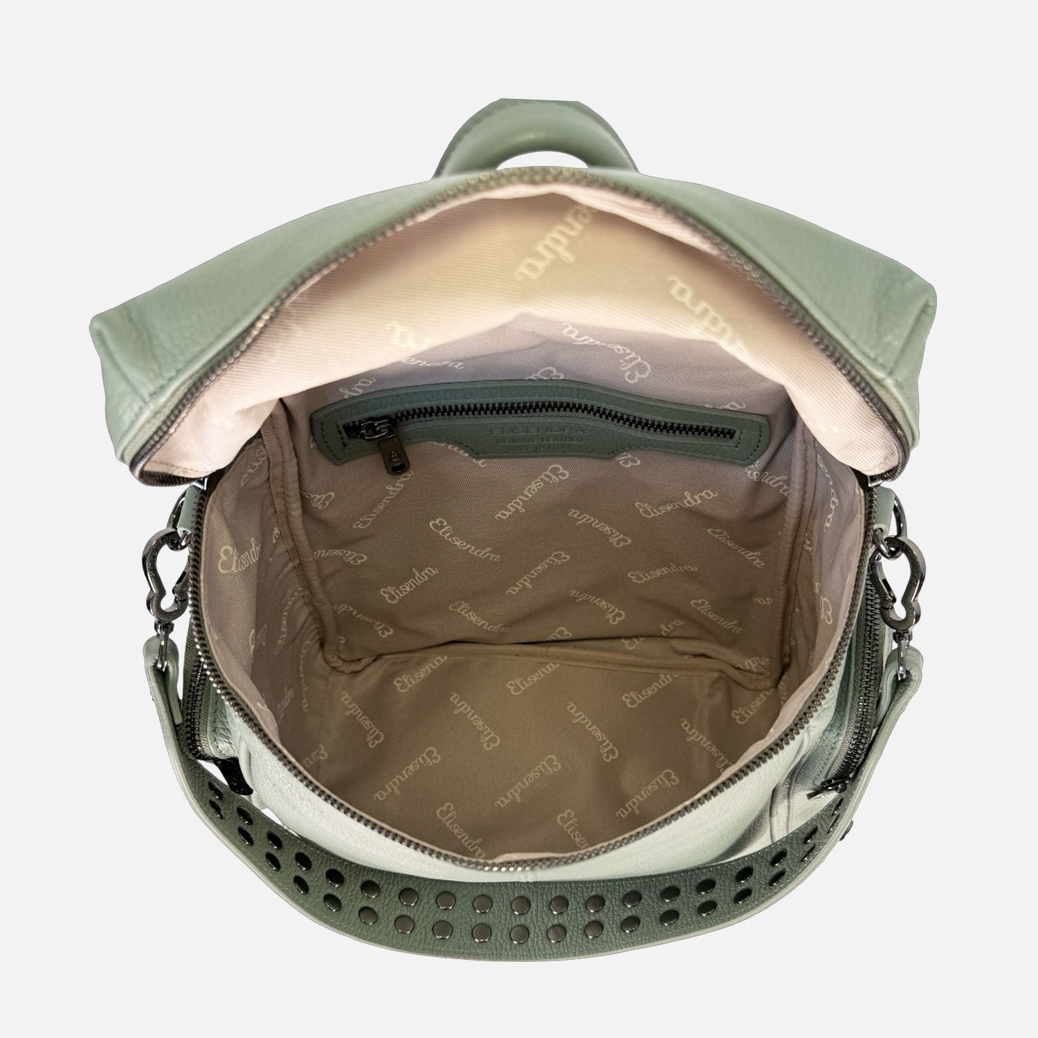 Zaino Saray Pelle Martellata Salvia Dark