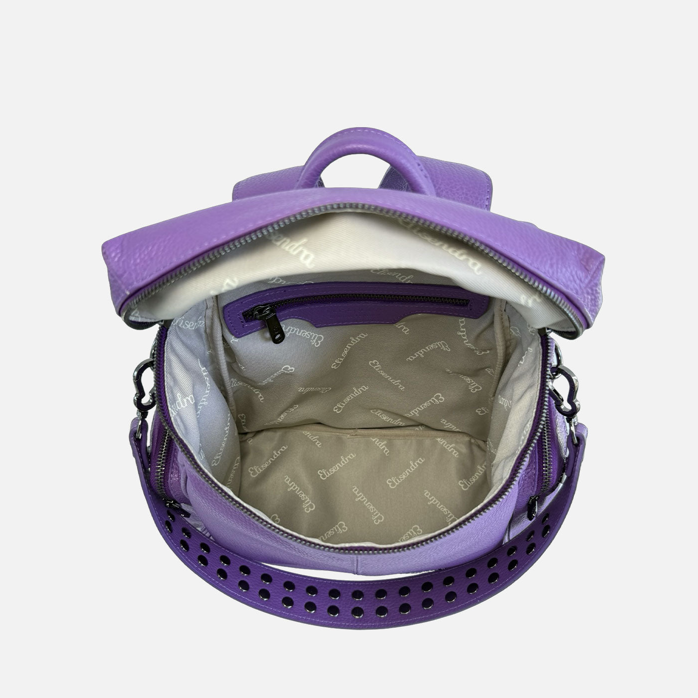 Zaino Saray Giglio Pelle Martellata Dark