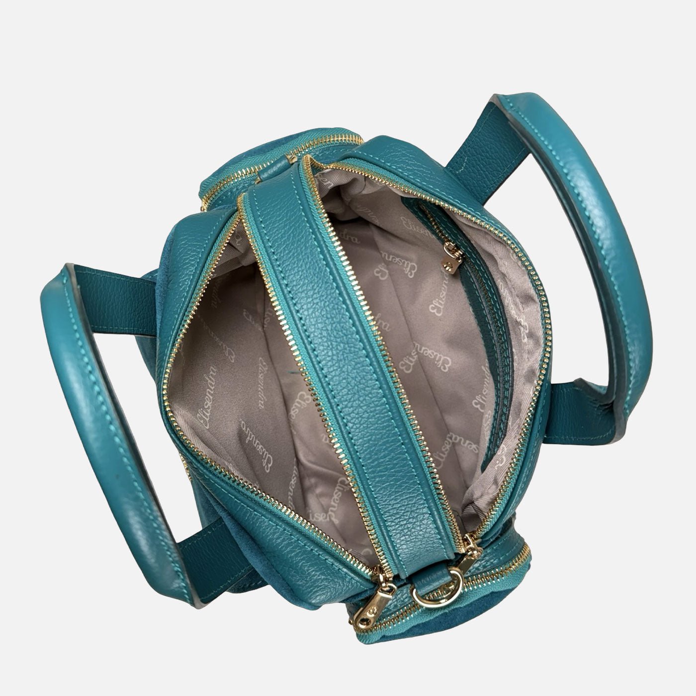 Borsa a mano Twiga Pavone Pelle Martellata e Camoscio - Elisendra®