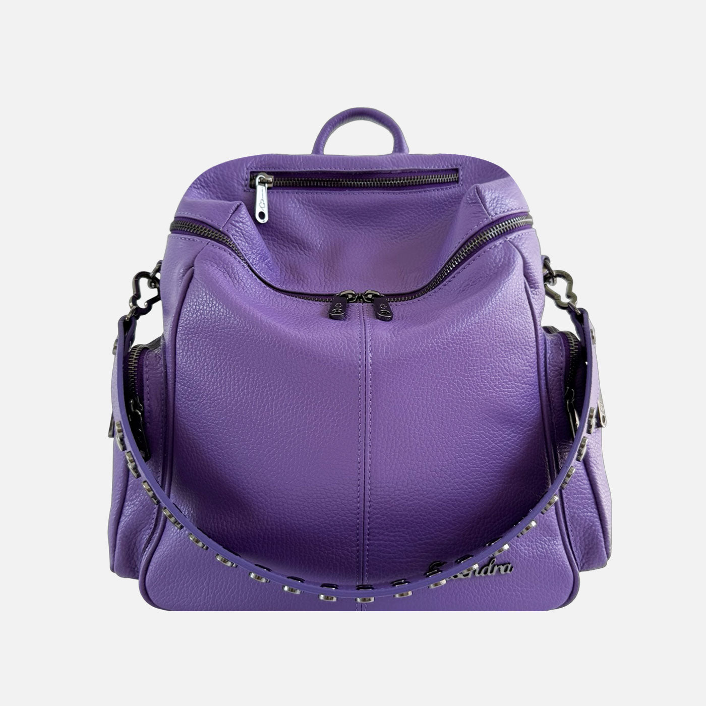 Zaino Saray Giglio Pelle Martellata Dark