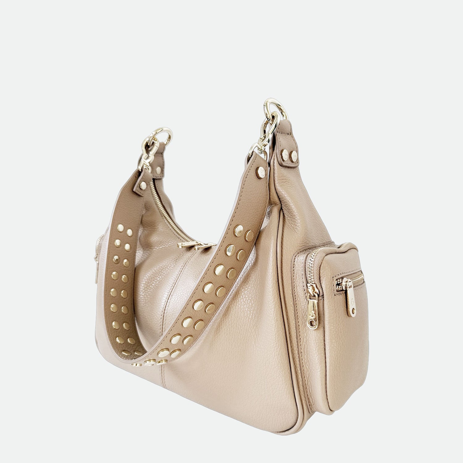 Borsa a spalla Saray Mia Savana Pelle Martellata Oro