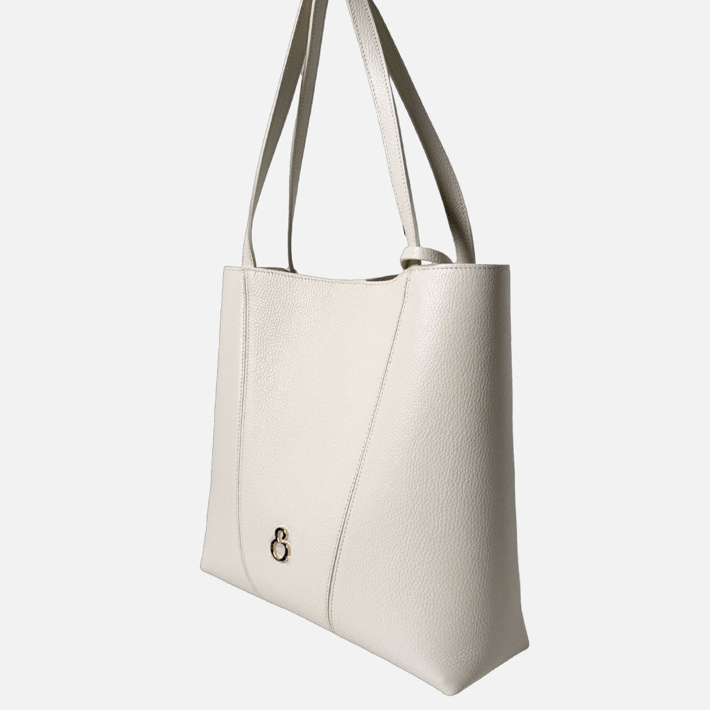 Borsa a Sacca Élodie Avorio Pelle Martellata Oro - Elisendra®
