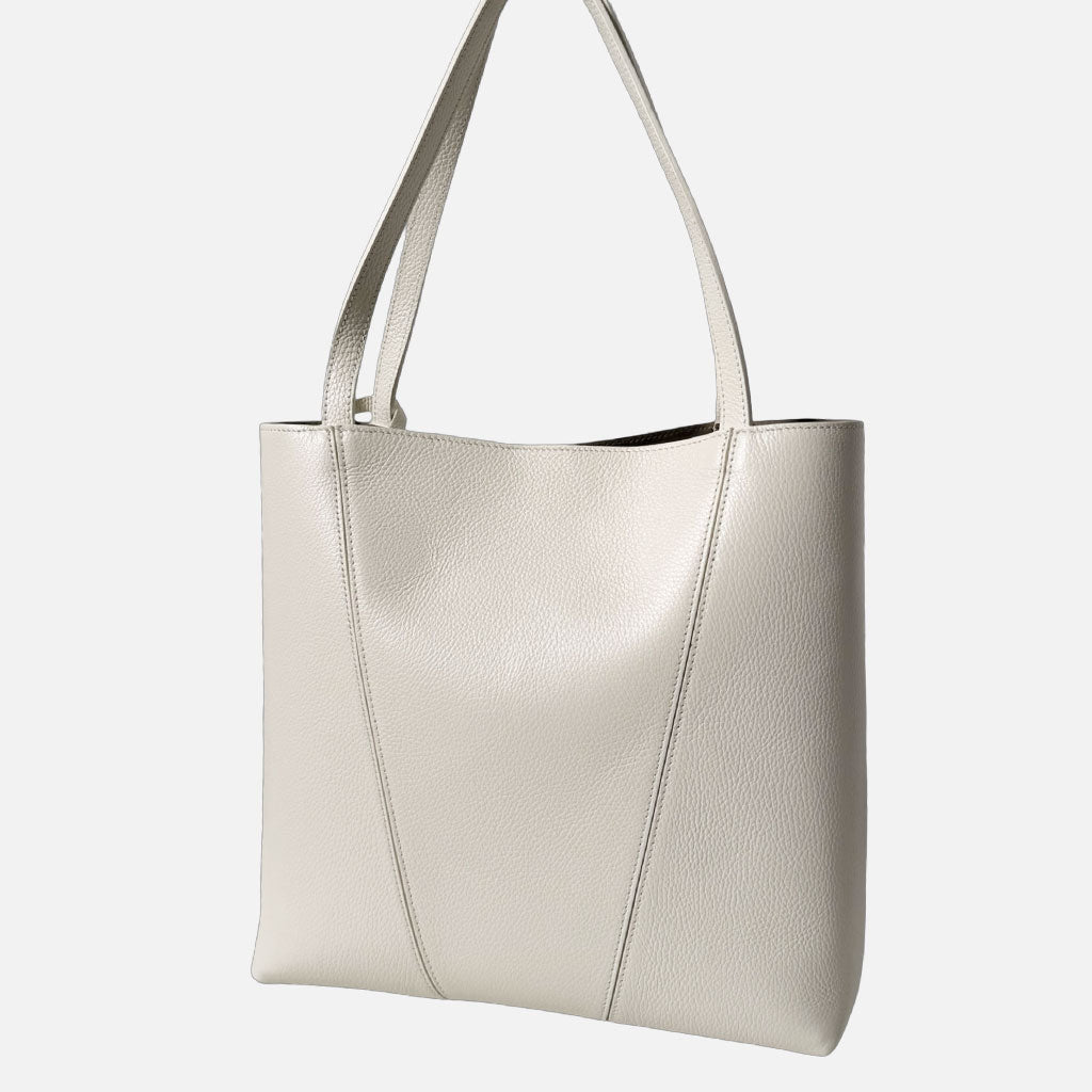 Borsa a Sacca Élodie Avorio Pelle Martellata Oro - Elisendra®