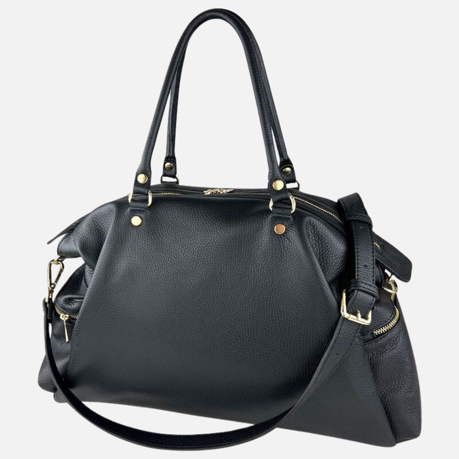 Shopper Stella Nera Pelle Martellata Gold