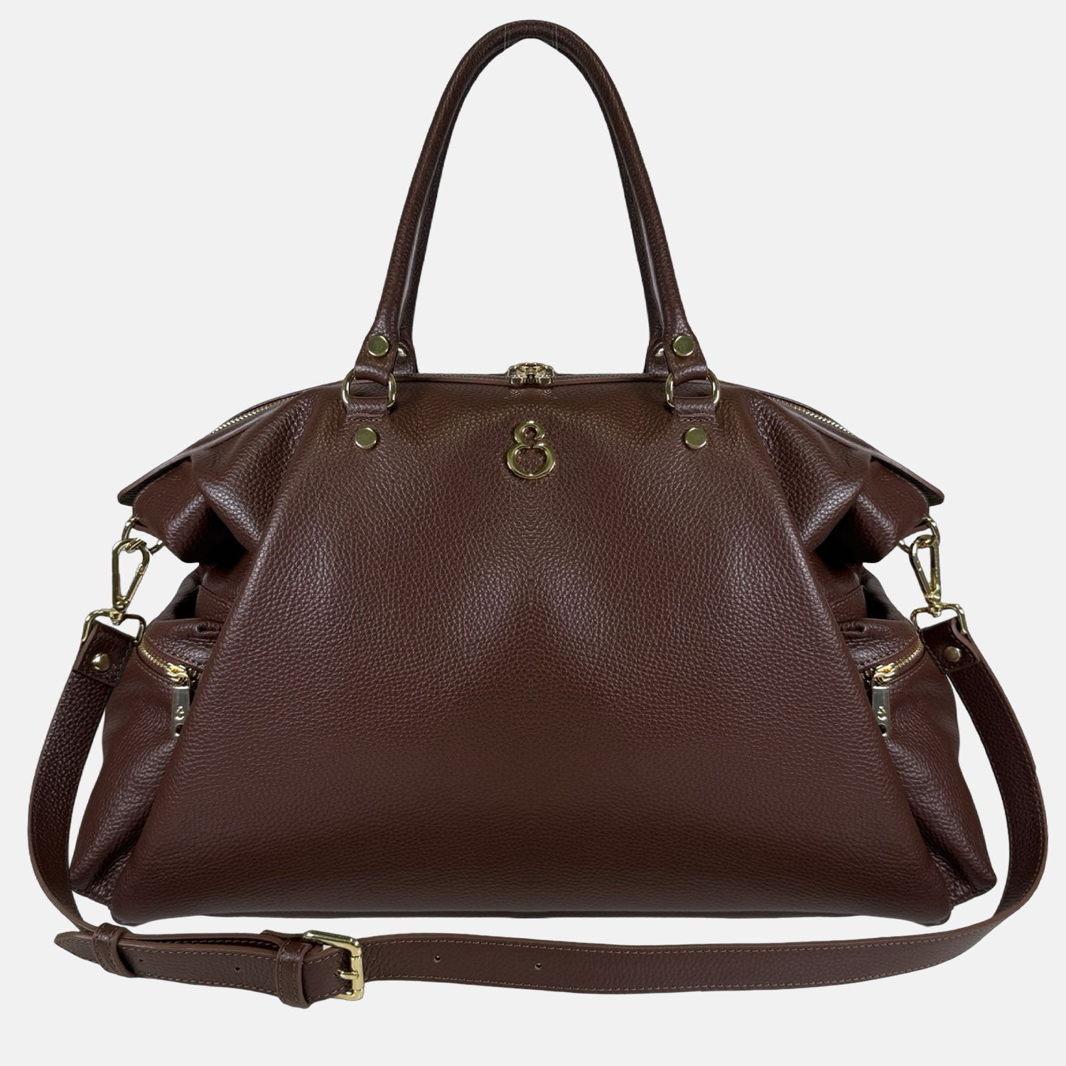 Shopper Stella Cioccolato Pelle Martellata Gold