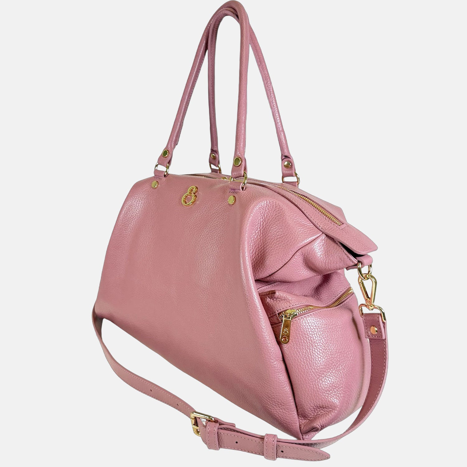 Shopper Stella Malva Pelle Martellata Gold