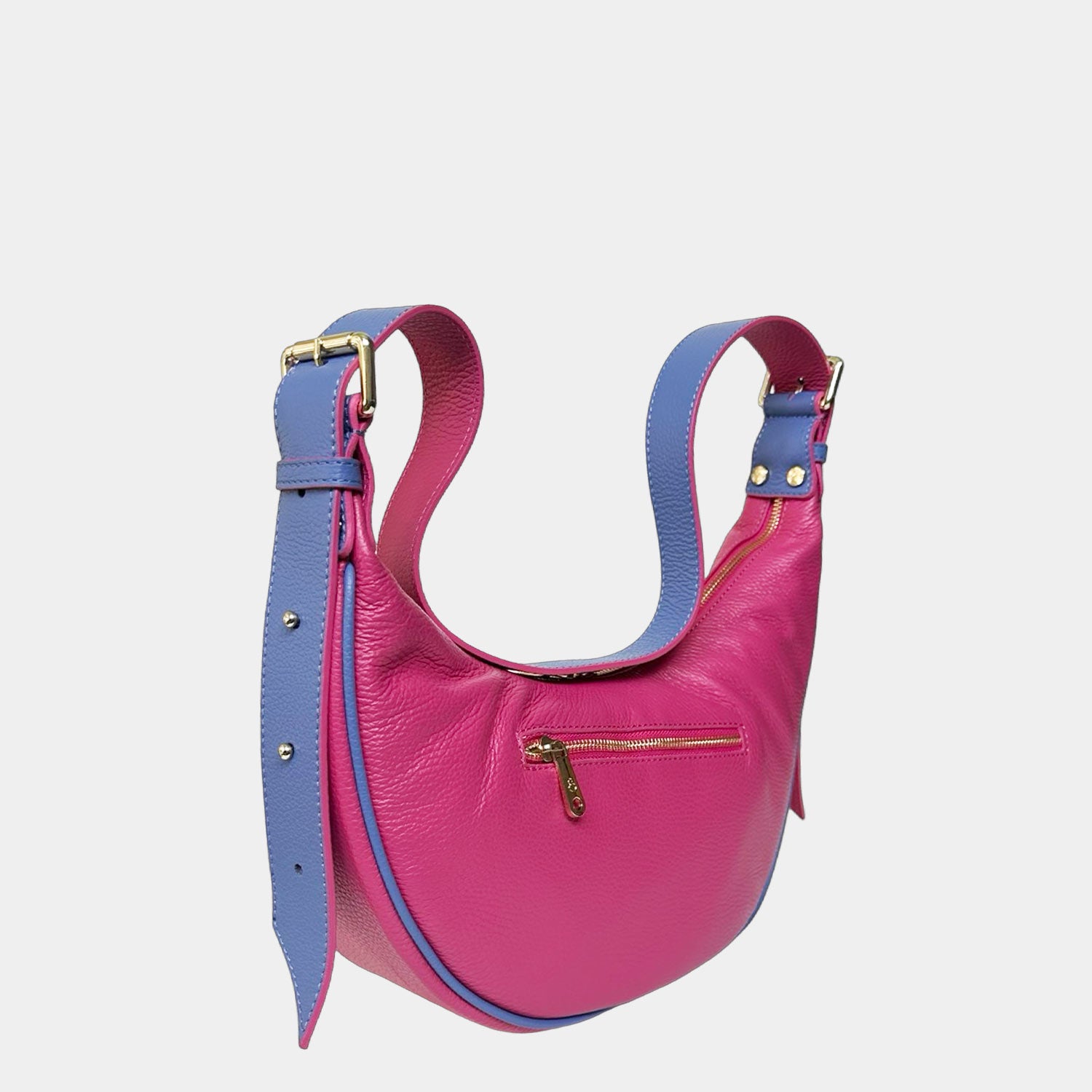 Mini Tokyo Shoulder Bag Raspberry Currant Trim Hammered Leather Gold