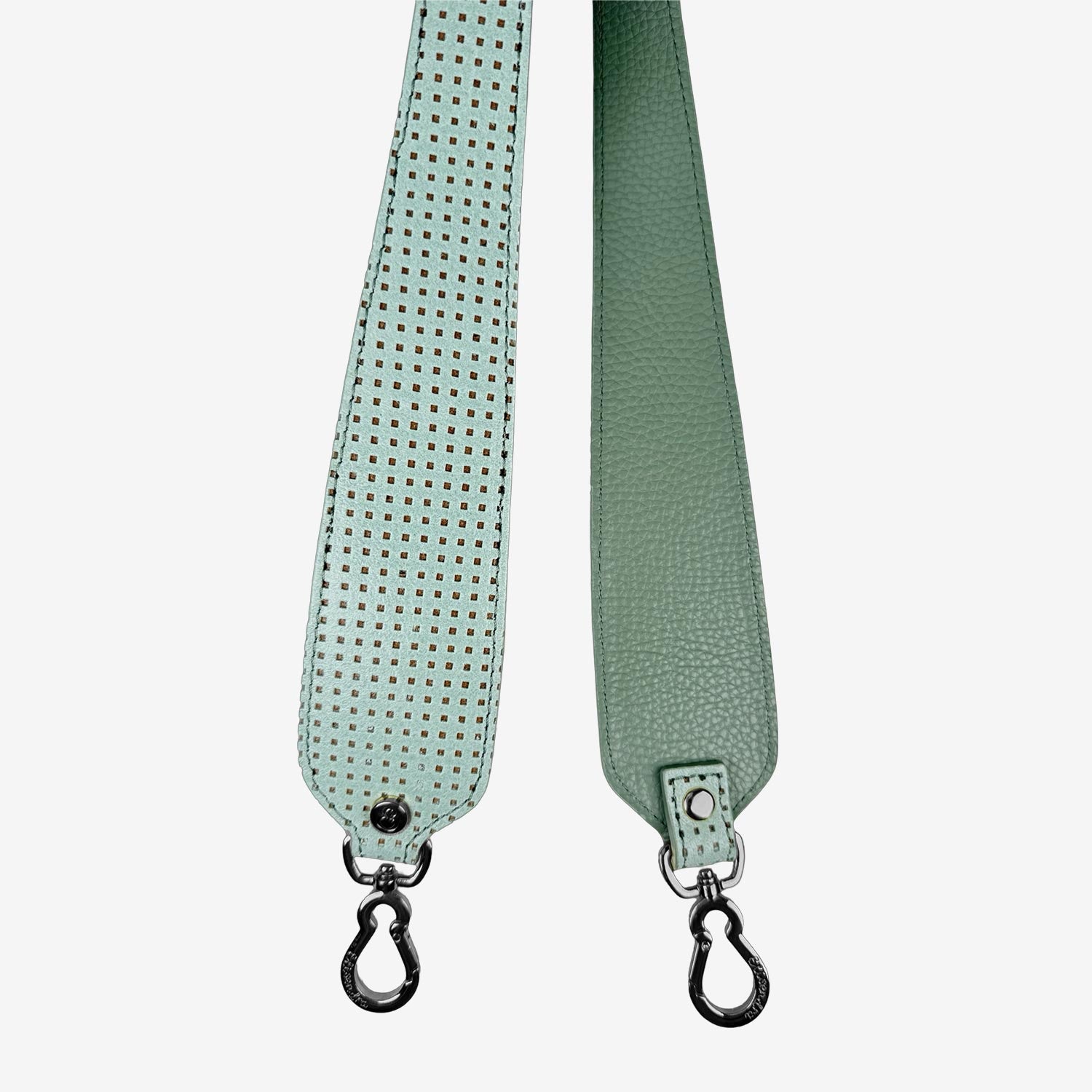 Tracolla 70 cm Latte e menta Pelle Liscia Traforata Dark